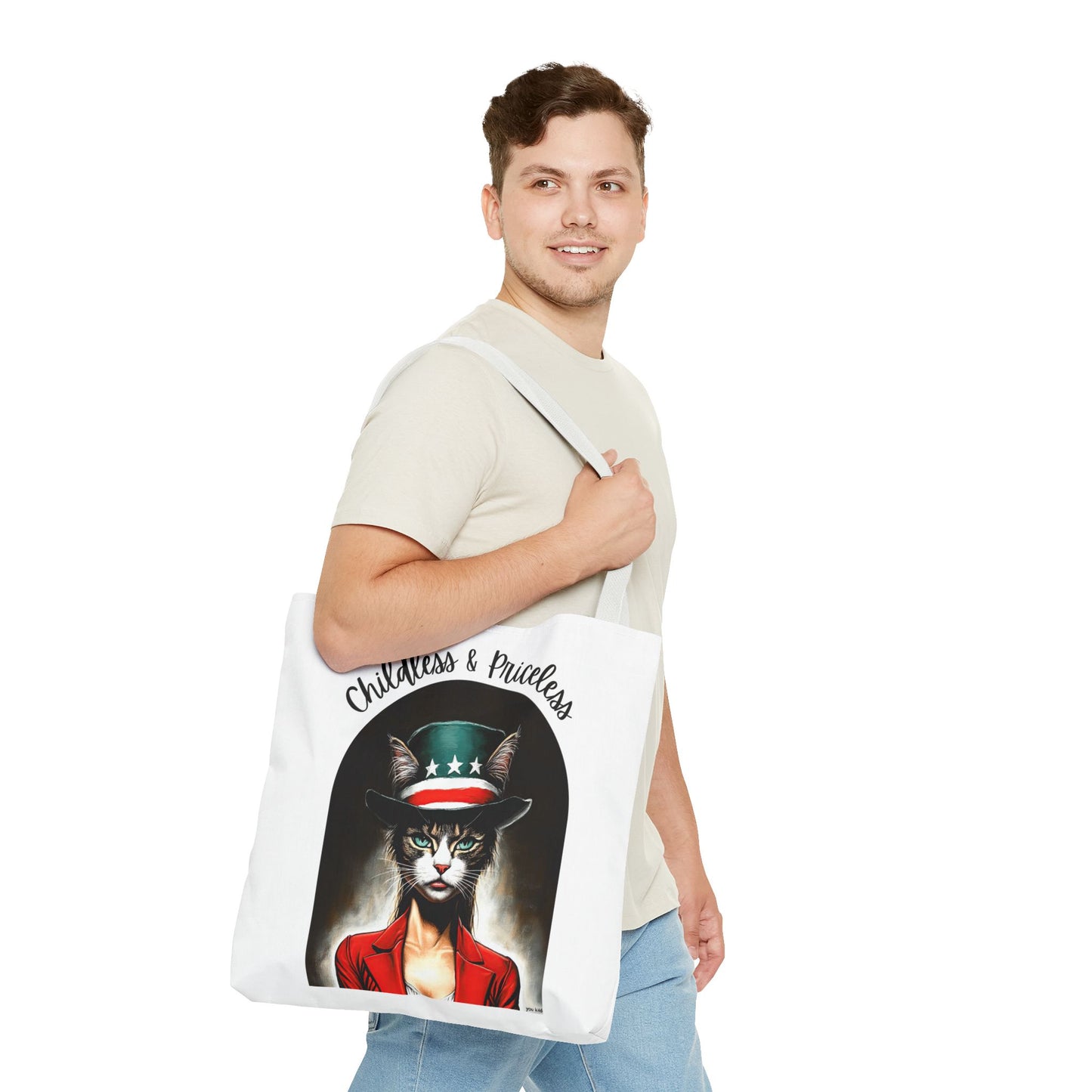 Childless and Priceless. Proud Cat, Childless Cat Lady Tote Bag (AOP)