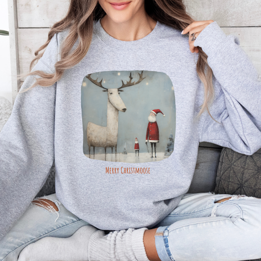 Merry Christmoose, Moose Holiday Sweatshirt, Moose Lovers Gift, Canada, Northern US Christmas Shirt Unisex Sweatshirt Sweat Shirt