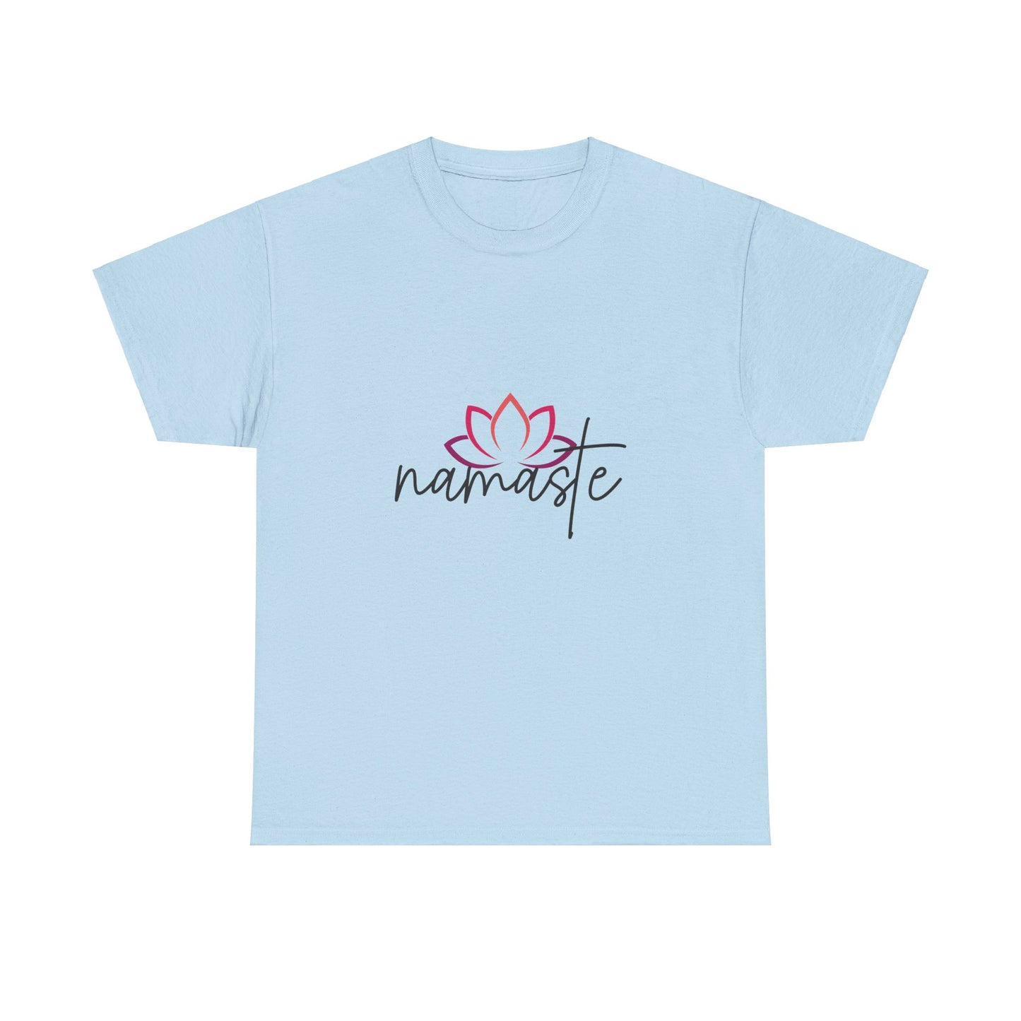 Namaste with Cutout Lotus  Tee shirt, Graphic Tees, Yoga Wear, Zen, Spiritual, Meditation Gifts Unisex Heavy Cotton  Graphic Tee T-Shirt