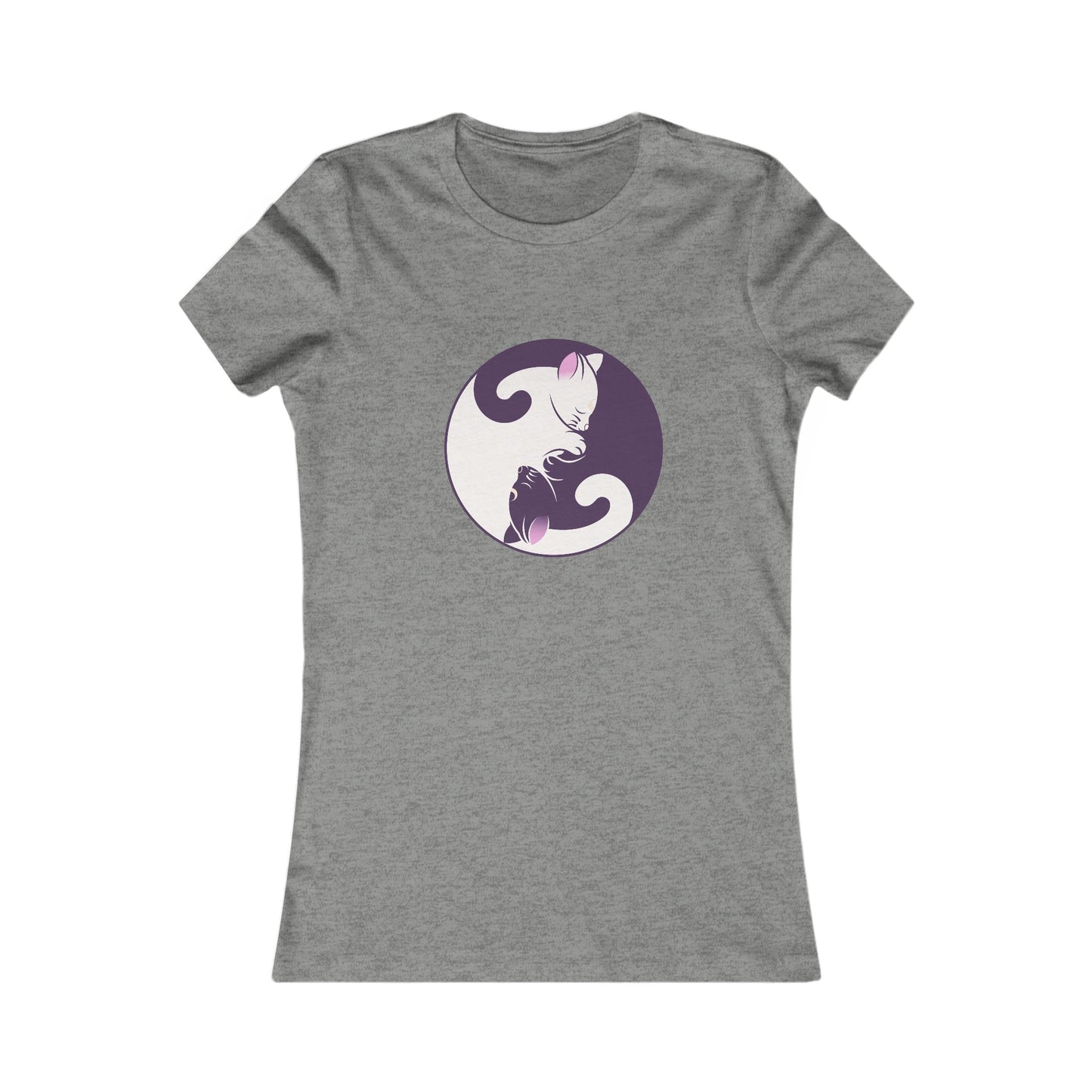 Yin Yang Cat, Sleeping Cats, Yoga Meditation Shirt, Yoga Tees, Yoga Graphic T-shirt, Ladies Cut Graphic Tees