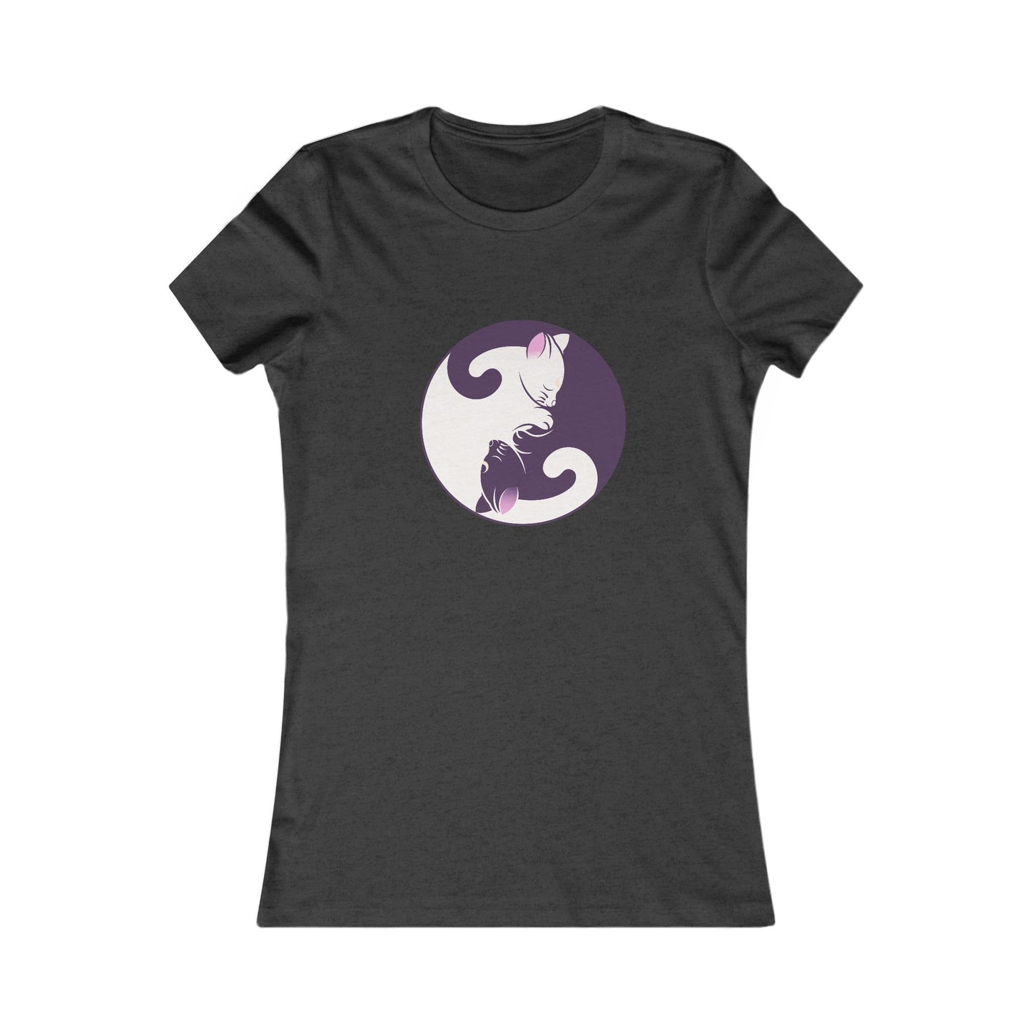 Yin Yang Cat, Sleeping Cats, Yoga Meditation Shirt, Yoga Tees, Yoga Graphic T-shirt, Ladies Cut Graphic Tees