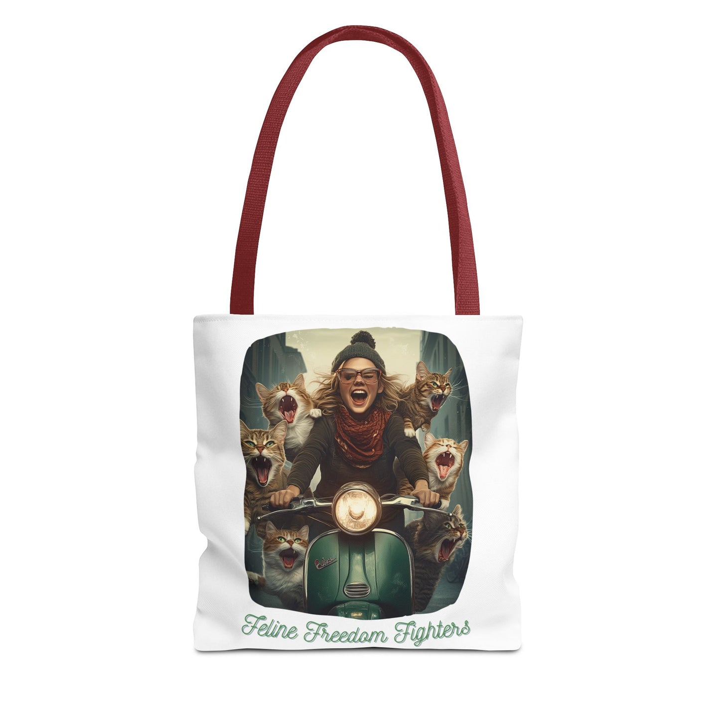 "Feline Freedom Fighters" Childless Cat Lady Tote Bag - Childless Cat Lady Tote Bag (AOP)