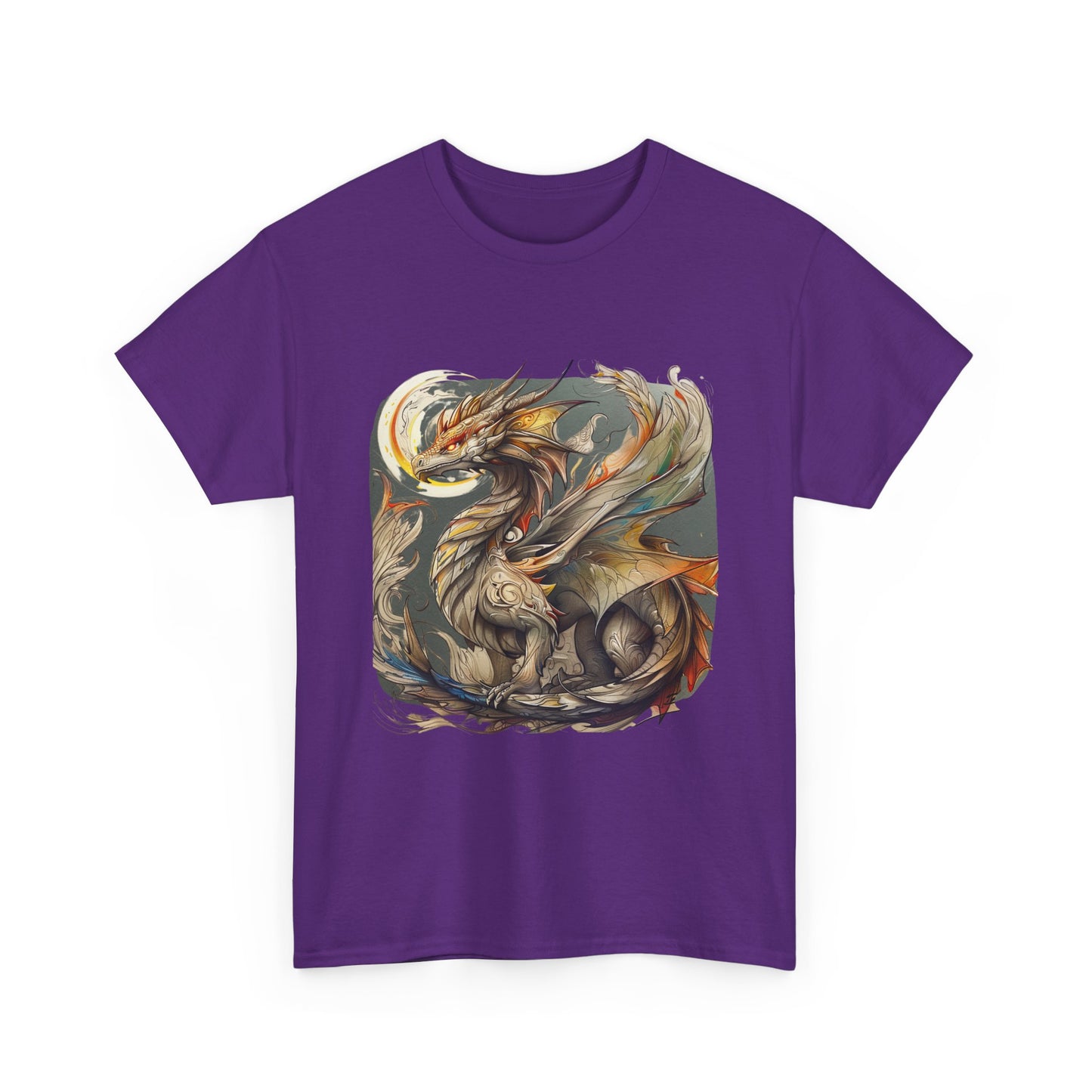 Stoney Gray Ancient Dragon Graphic Tee - Dragon T-shirt -  Dragon Lovers Unisex Heavy Cotton Tee T-Shirt