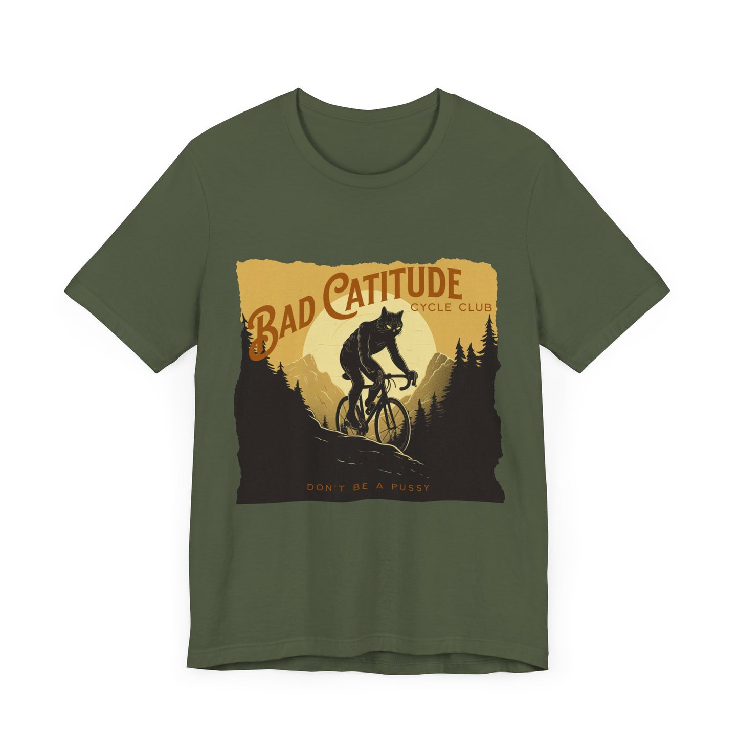 Bad Catitudes Cats Cycling T-Shirt, Unisex Jersey Short Sleeve Tee