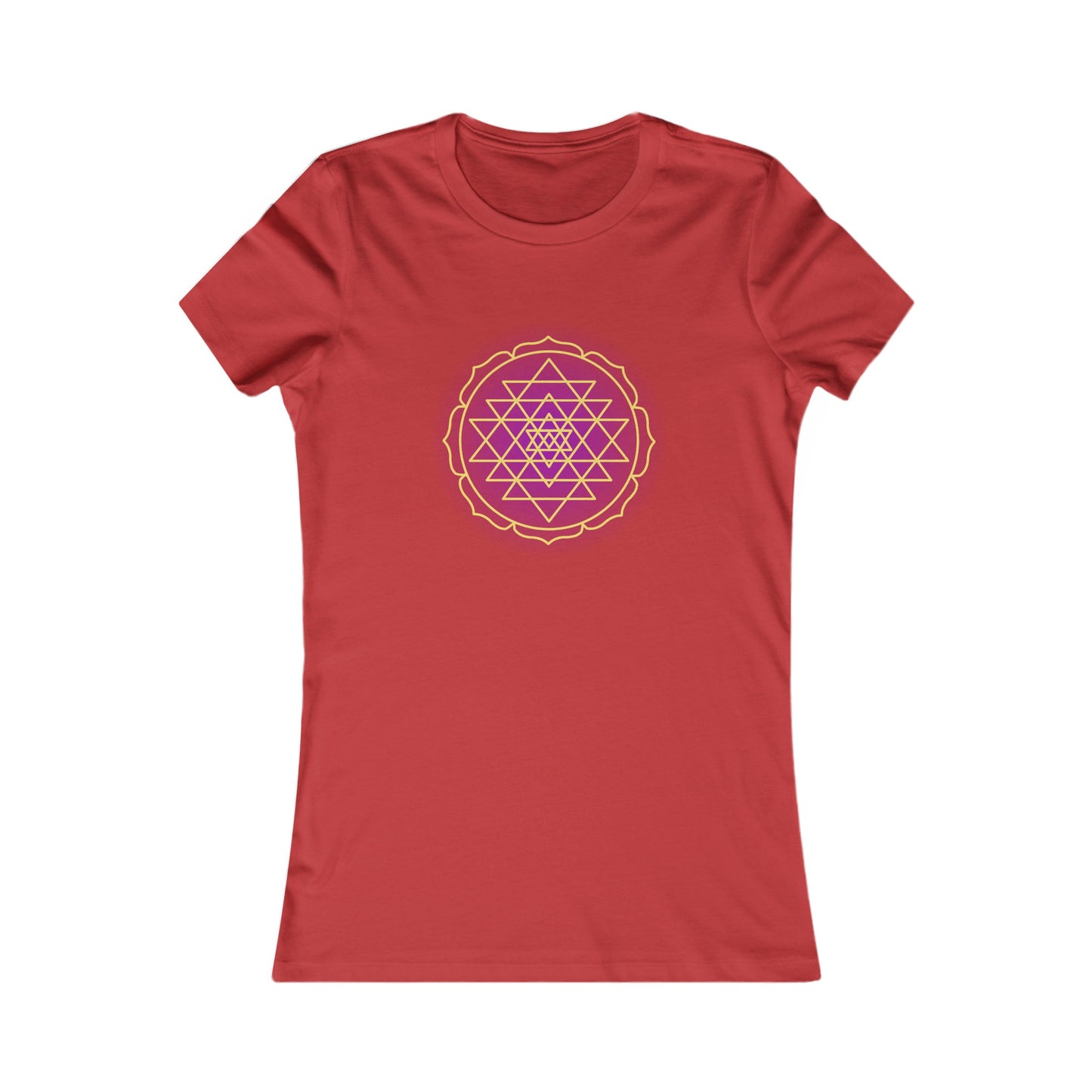 Sri Yantra - Purple Glow - Shree Yantra, Shri Chakra, Nava Chakra Shirt, Yoga Tees, Yoga Graphic T-shirt, Ladies Cut Graphic Tees