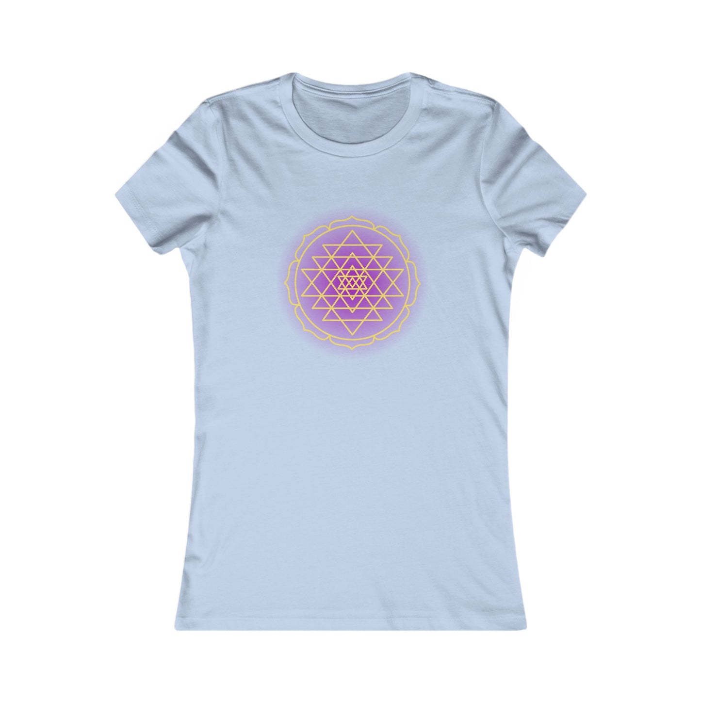 Sri Yantra - Purple Glow - Shree Yantra, Shri Chakra, Nava Chakra Shirt, Yoga Tees, Yoga Graphic T-shirt, Ladies Cut Graphic Tees