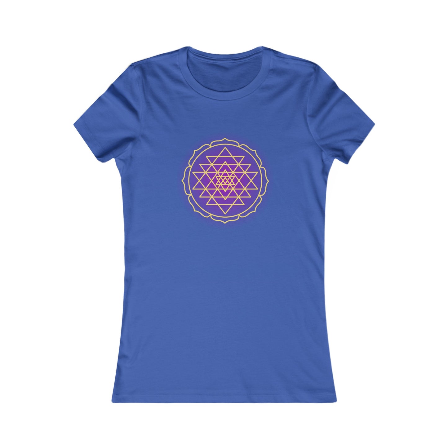 Sri Yantra - Purple Glow - Shree Yantra, Shri Chakra, Nava Chakra Shirt, Yoga Tees, Yoga Graphic T-shirt, Ladies Cut Graphic Tees