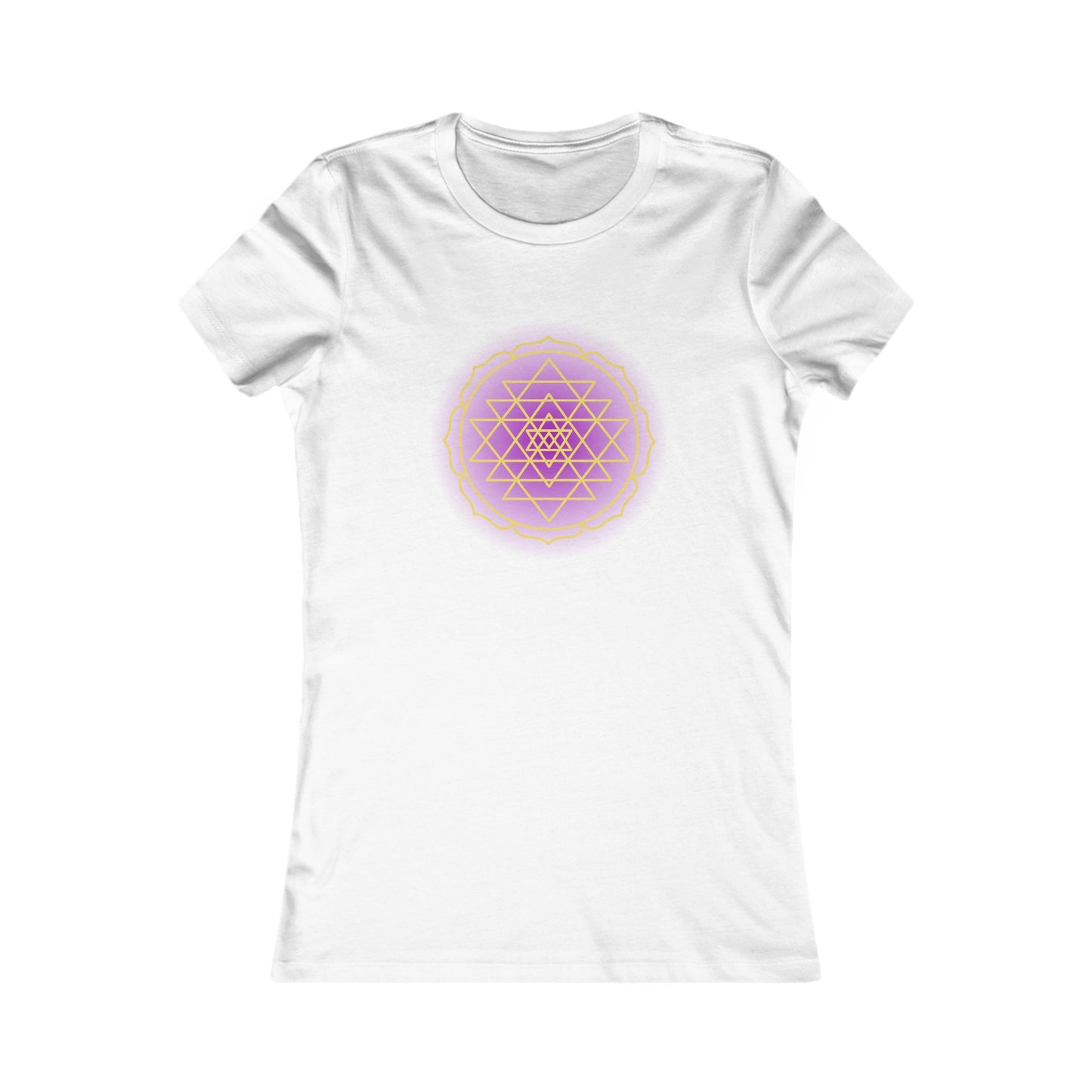 Sri Yantra - Purple Glow - Shree Yantra, Shri Chakra, Nava Chakra Shirt, Yoga Tees, Yoga Graphic T-shirt, Ladies Cut Graphic Tees