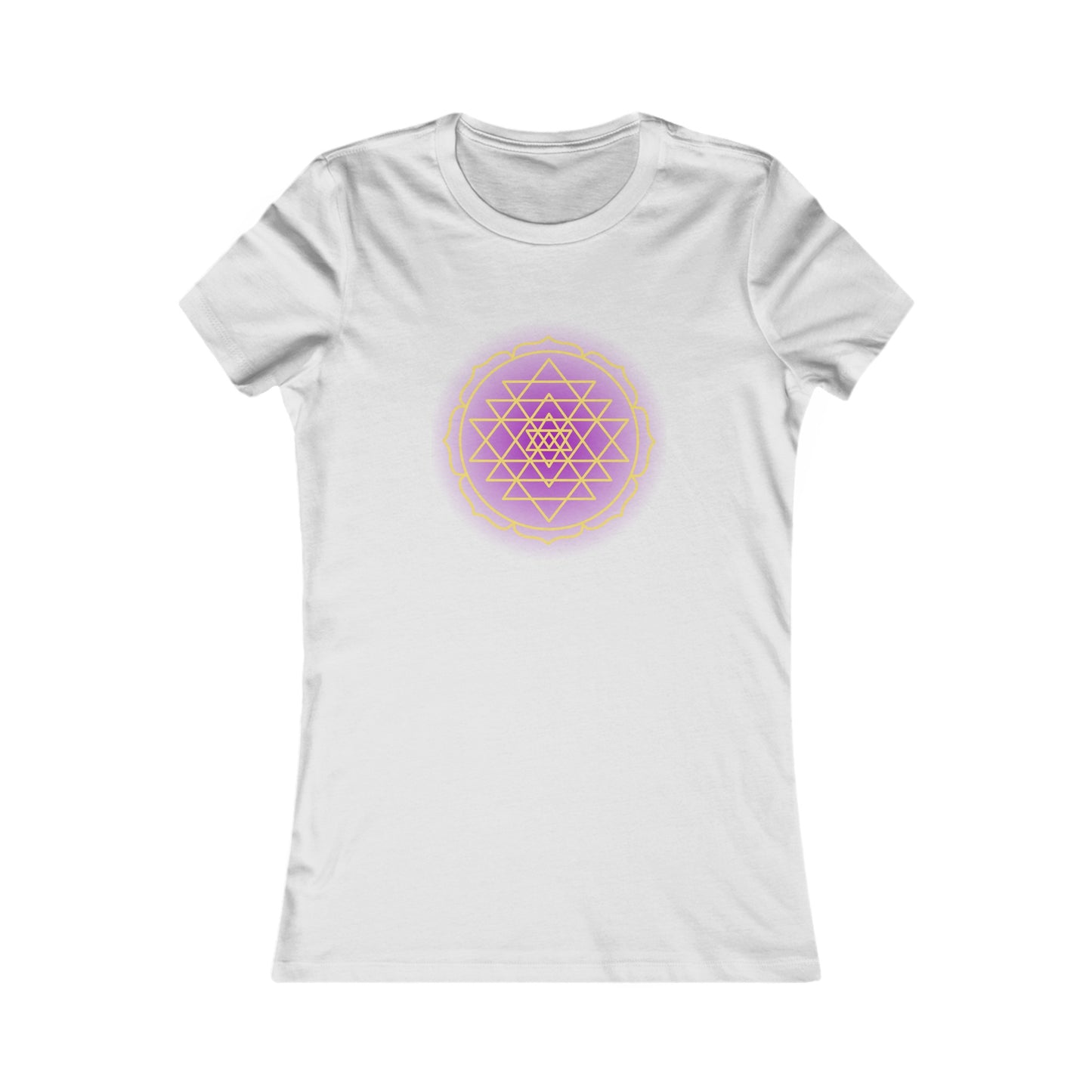 Sri Yantra - Purple Glow - Shree Yantra, Shri Chakra, Nava Chakra Shirt, Yoga Tees, Yoga Graphic T-shirt, Ladies Cut Graphic Tees