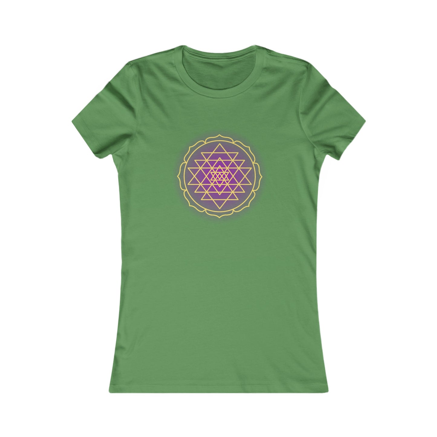 Sri Yantra - Purple Glow - Shree Yantra, Shri Chakra, Nava Chakra Shirt, Yoga Tees, Yoga Graphic T-shirt, Ladies Cut Graphic Tees