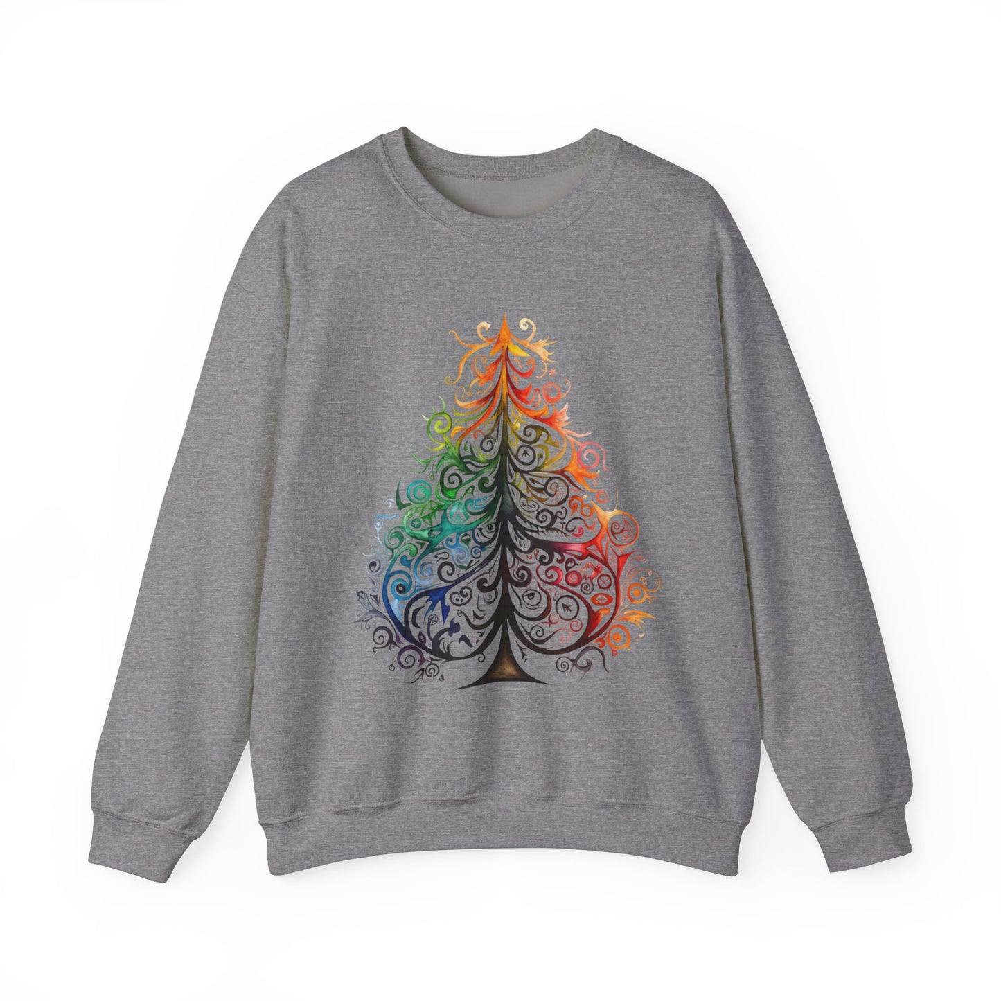 Rainbow, Exotic, Colorful Tribal Style Christmas Tree, Pride Colors Shirt Unisex Sweatshirt Sweat Shirt Gay Pride Gift