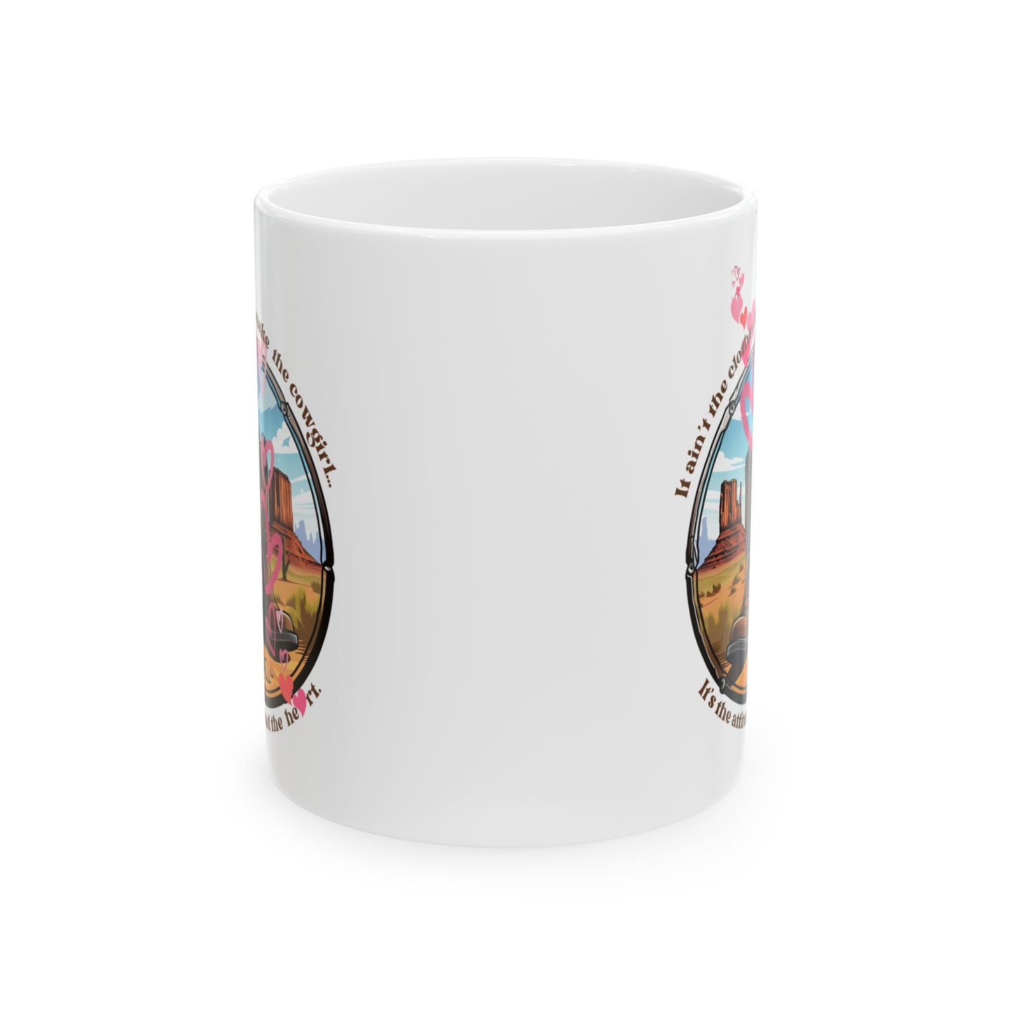 Cowgirl, Southern Heart Gift, Southwest Cowgirl Attitude Gift  Mug, Printed Art, Christmas Ceramic Mug 11oz Colorful rodeo gift