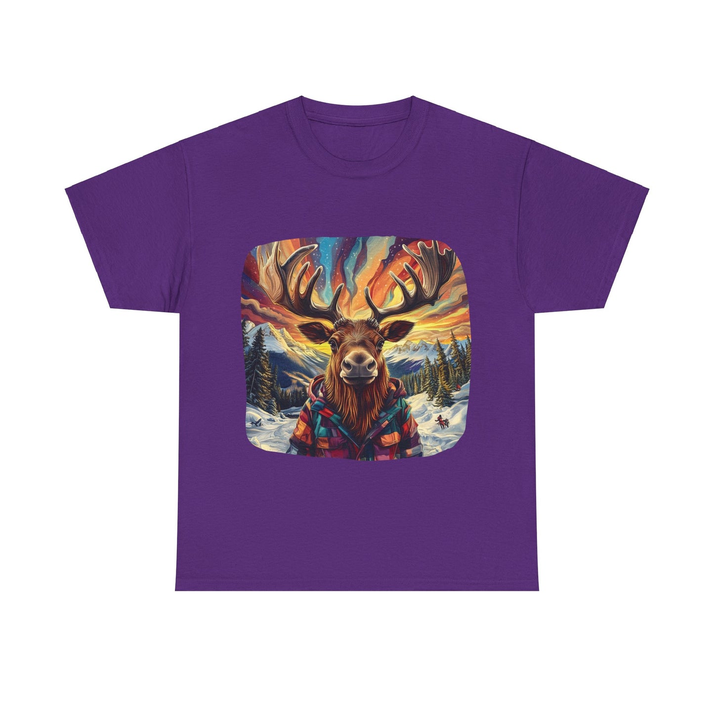 Maker Moose, Hippy Hippie, Boho Moose Vermont Moose - Moose Lover Unisex Heavy Cotton Tee T-Shirt