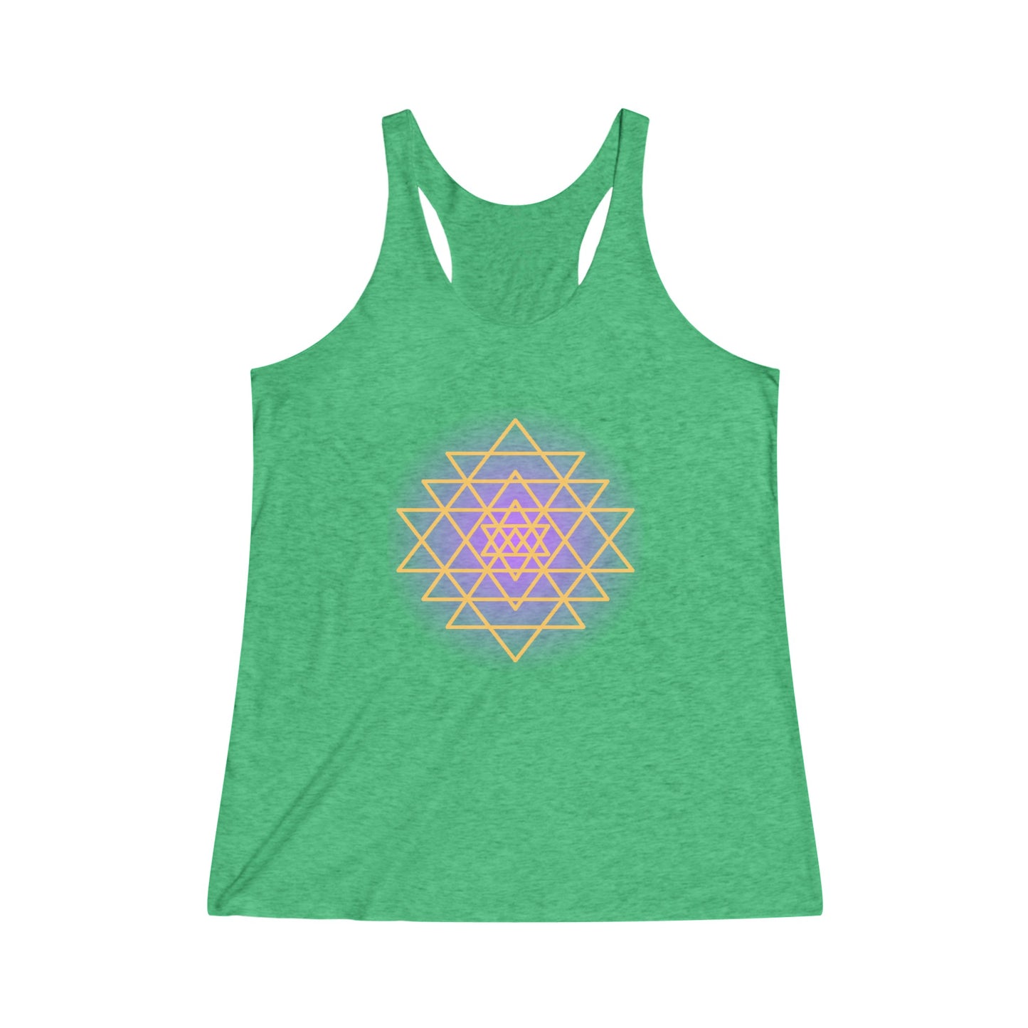 Sri Yantra, Purple Glow -Sacred Geometry - Shree Yantra, Shri Chakra, Nava Chakra, Yoga Tank Tee, Women's Yoga  Athletic Racerback Tank Top Shirt