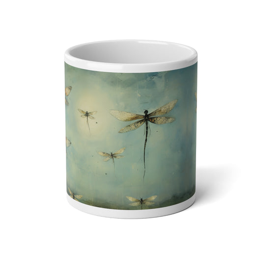 Dragonfly Scene, Dragonfly Lovers Gift, Dragon Fly, Large Size Jumbo Mug, 20oz