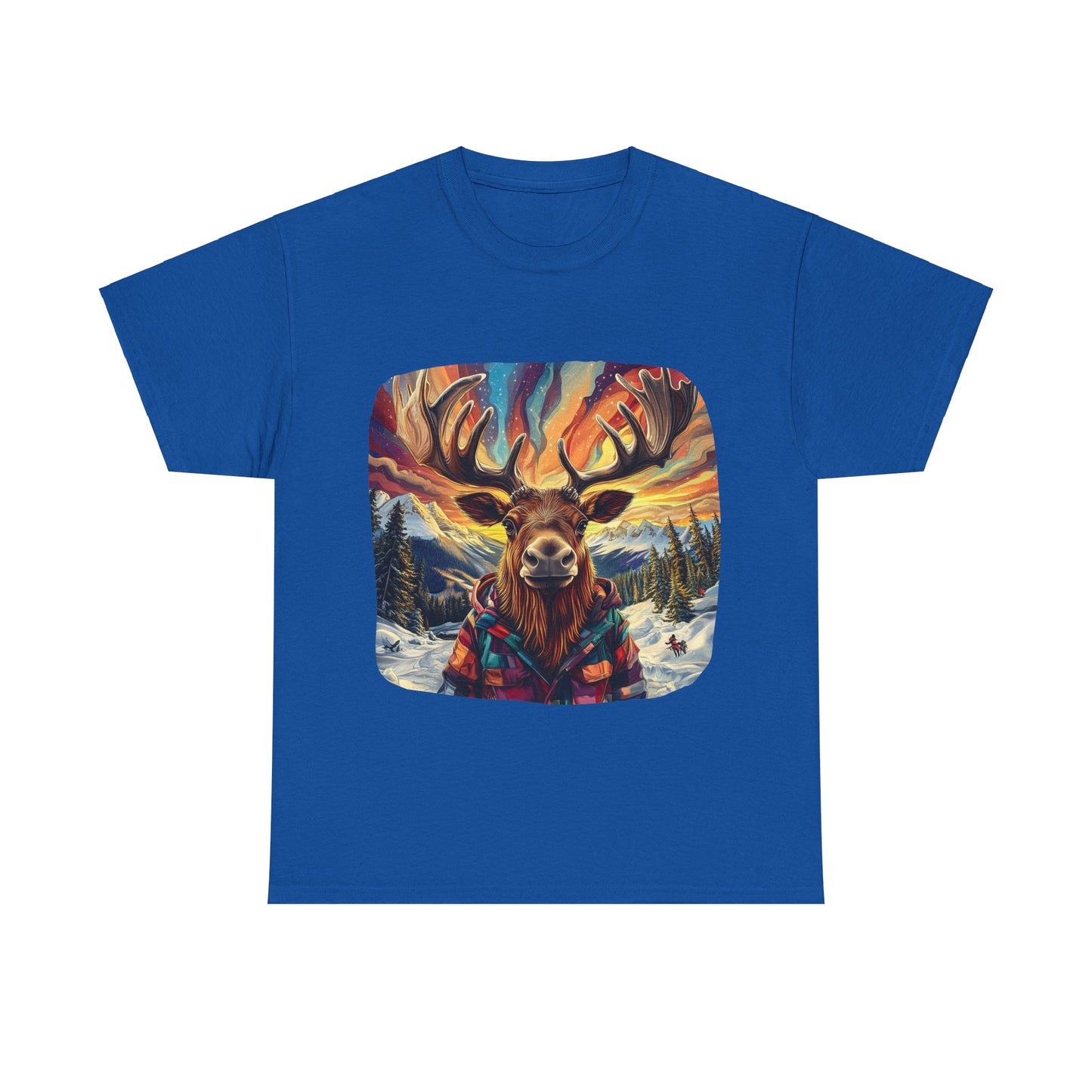 Maker Moose, Hippy Hippie, Boho Moose Vermont Moose - Moose Lover Unisex Heavy Cotton Tee T-Shirt