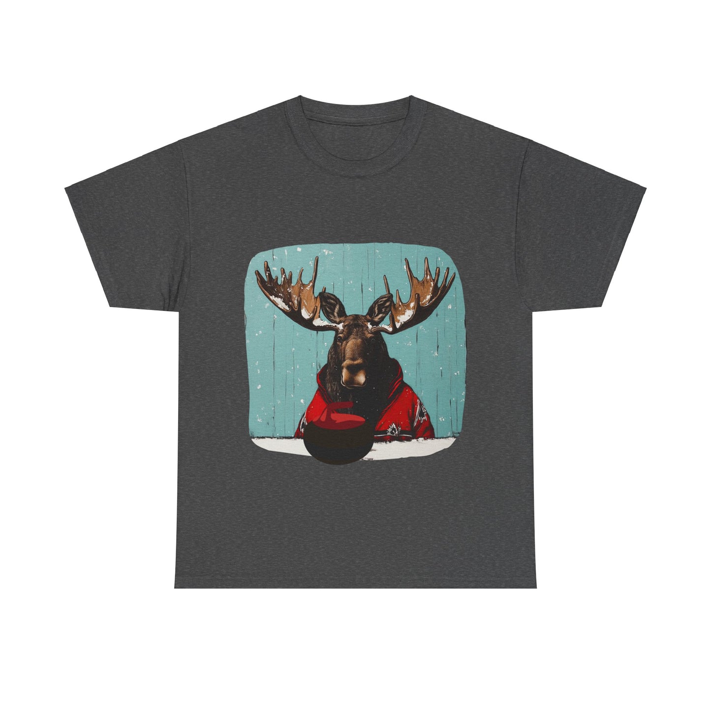 Moose Curling Champion V2- Moose Lover Unisex Heavy Cotton Tee T-Shirt