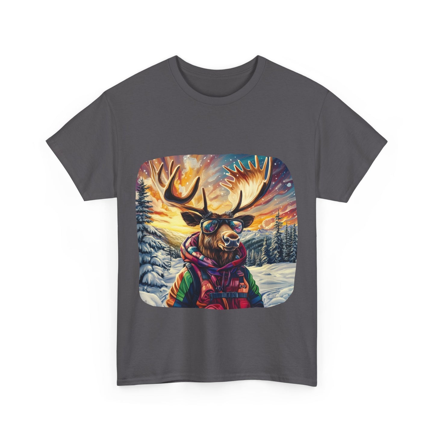 Maker Moose (Ver 2), Hippy Hippie, Boho Moose Vermont Moose - Moose Lover Unisex Heavy Cotton Tee T-Shirt