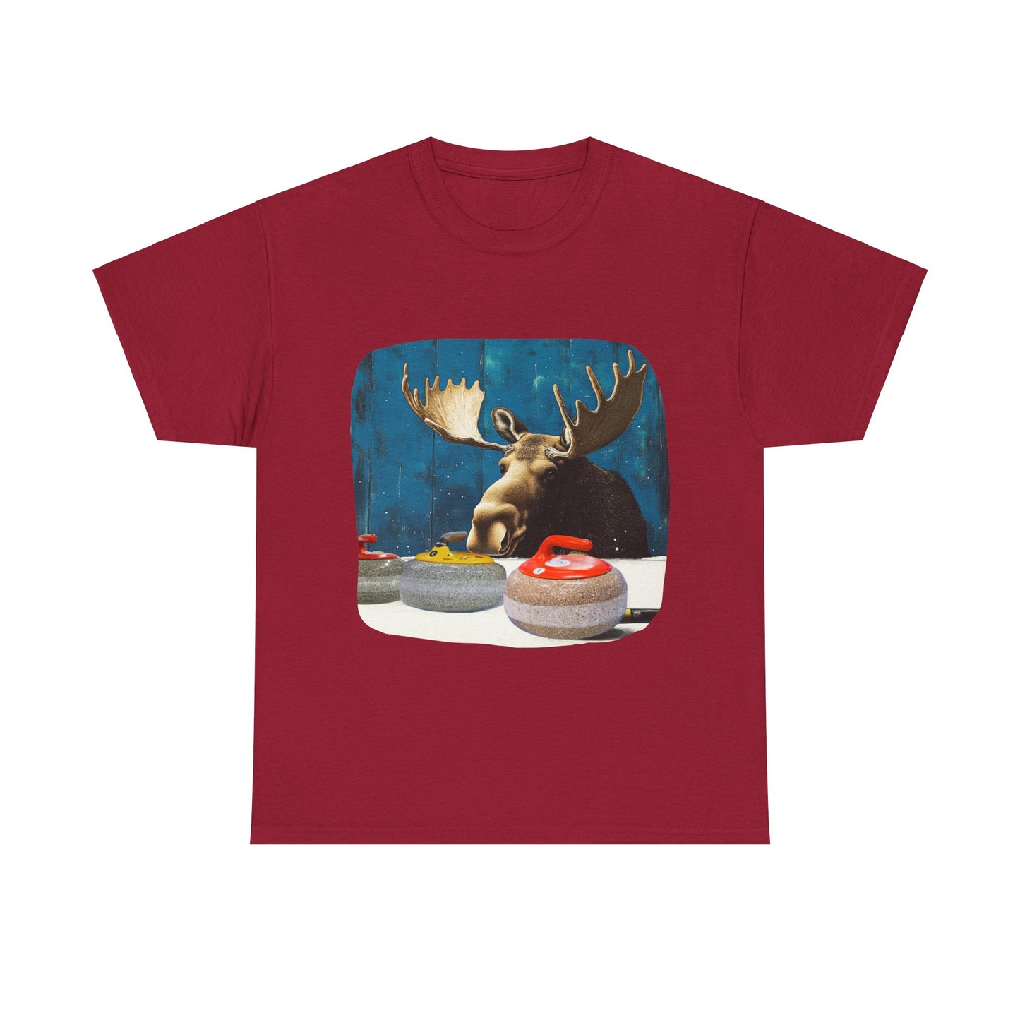 Moose Curling Champion - Moose Lover Unisex Heavy Cotton Tee T-Shirt