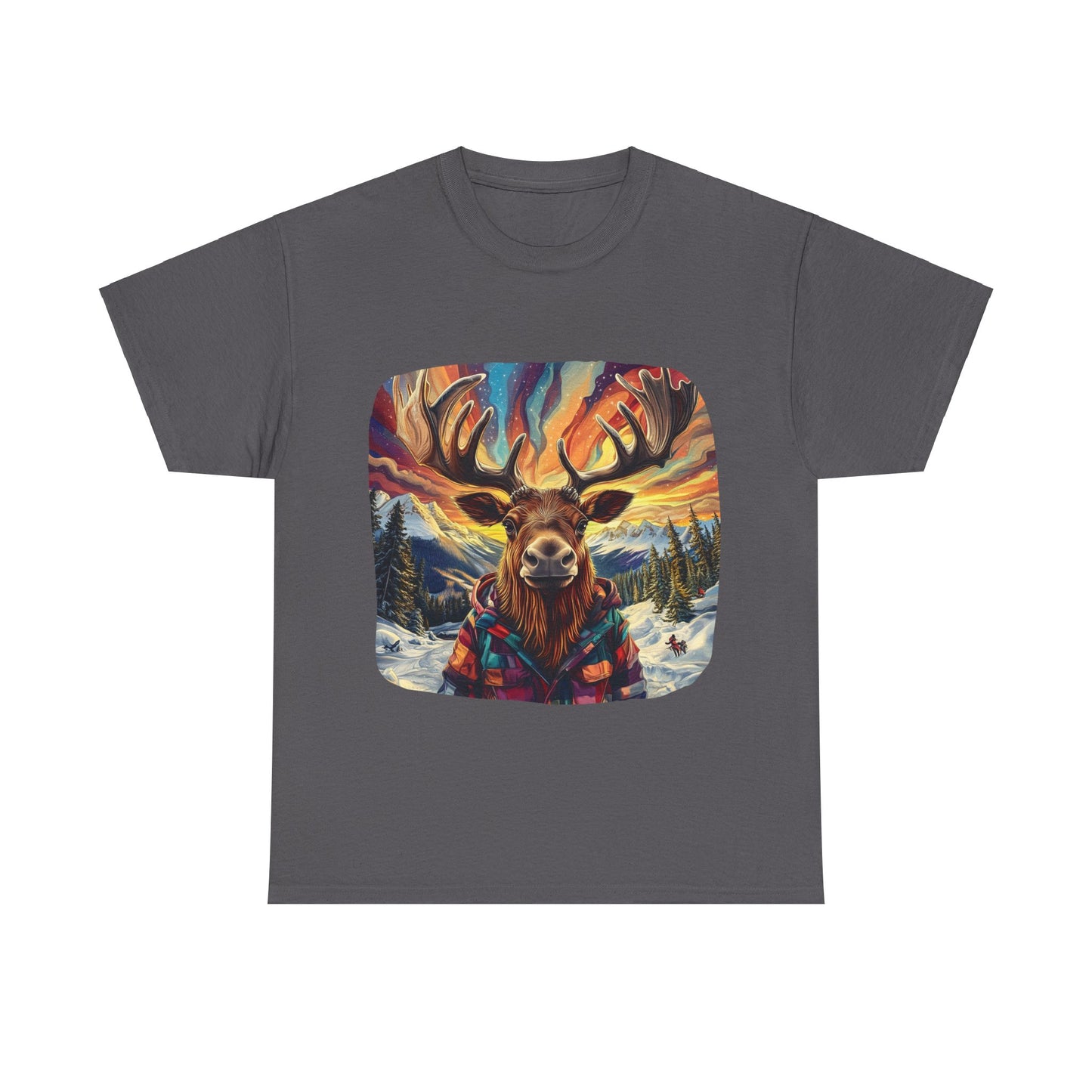 Maker Moose, Hippy Hippie, Boho Moose Vermont Moose - Moose Lover Unisex Heavy Cotton Tee T-Shirt