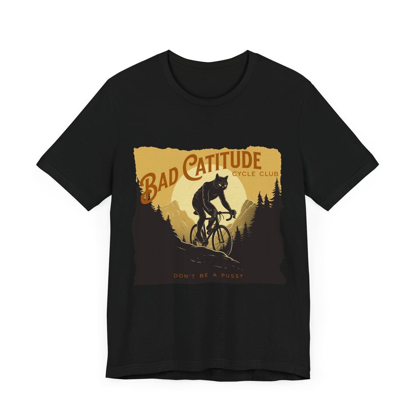 Bad Catitudes Cats Cycling T-Shirt, Unisex Jersey Short Sleeve Tee