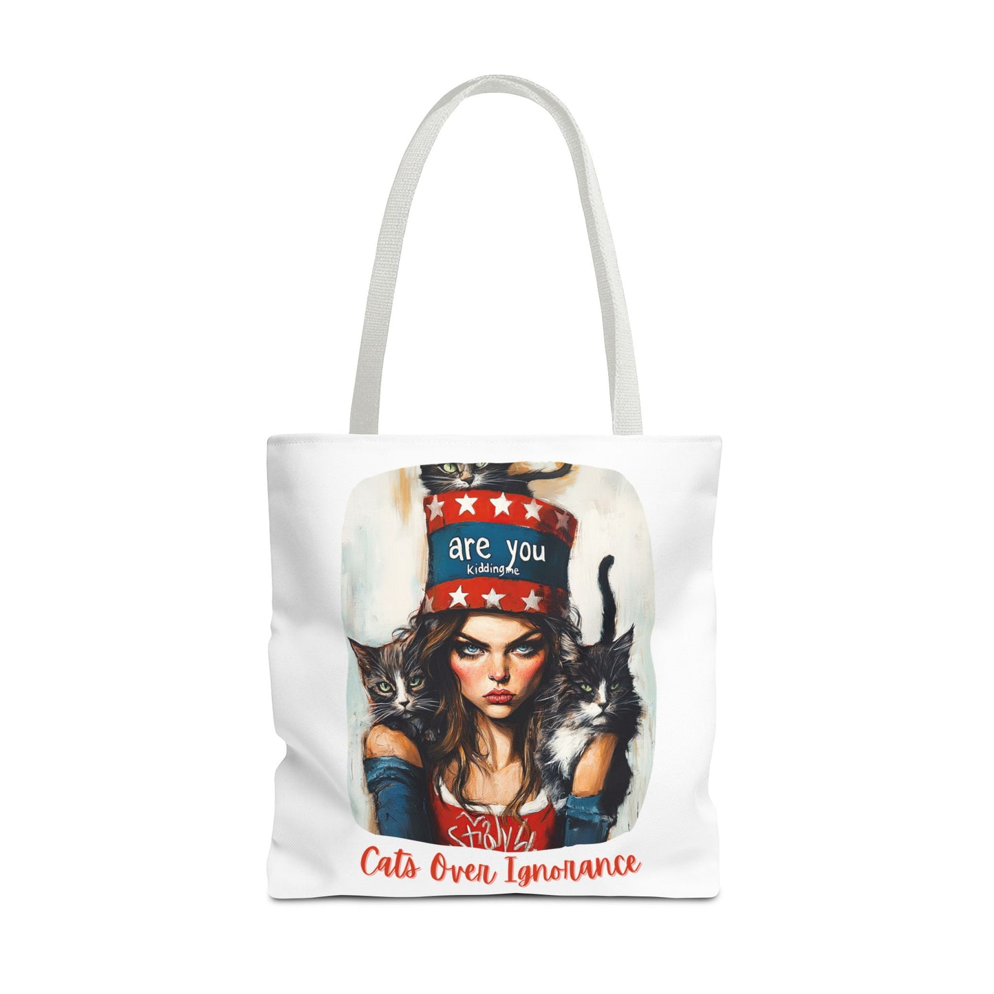 "Cats Over Ignorance"  Childless Cat Lady Tote Bag (AOP)