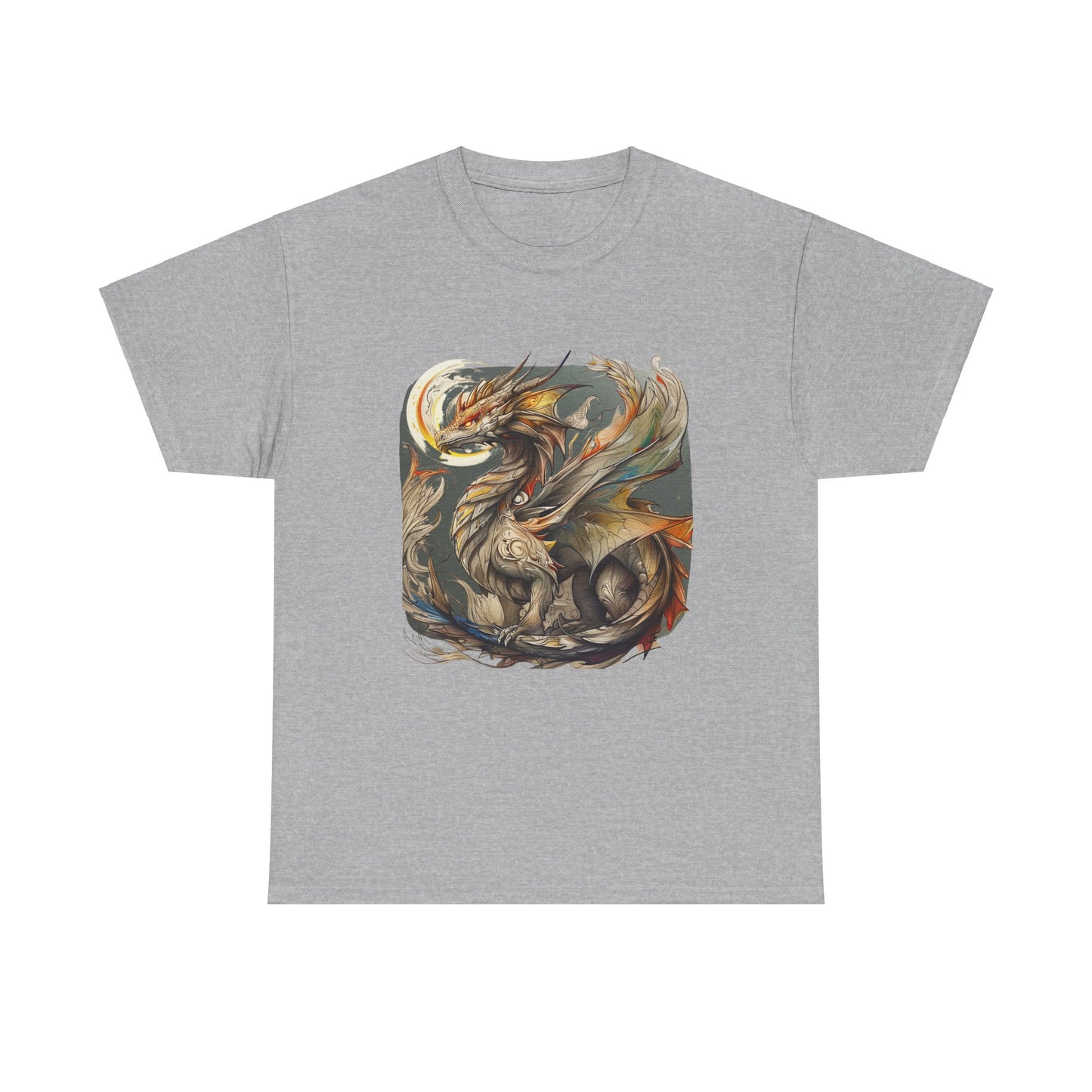 Stoney Gray Ancient Dragon Graphic Tee - Dragon T-shirt -  Dragon Lovers Unisex Heavy Cotton Tee T-Shirt