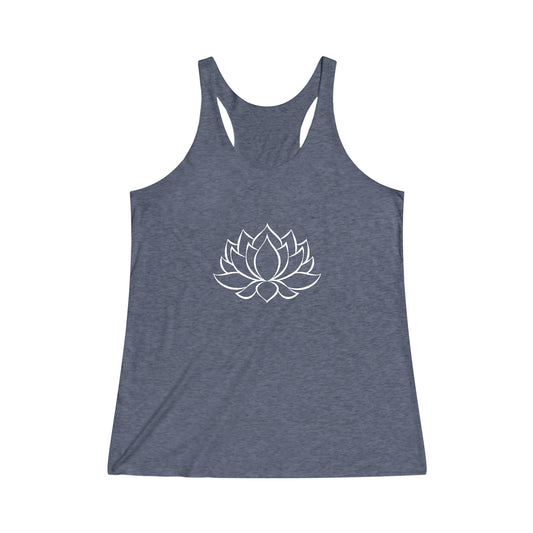 Lotus Flower White Yoga Tank Top, Peace, Namaste, Women's Yoga  Athletic Racerback Tank Top Shirt  Graphic Tee