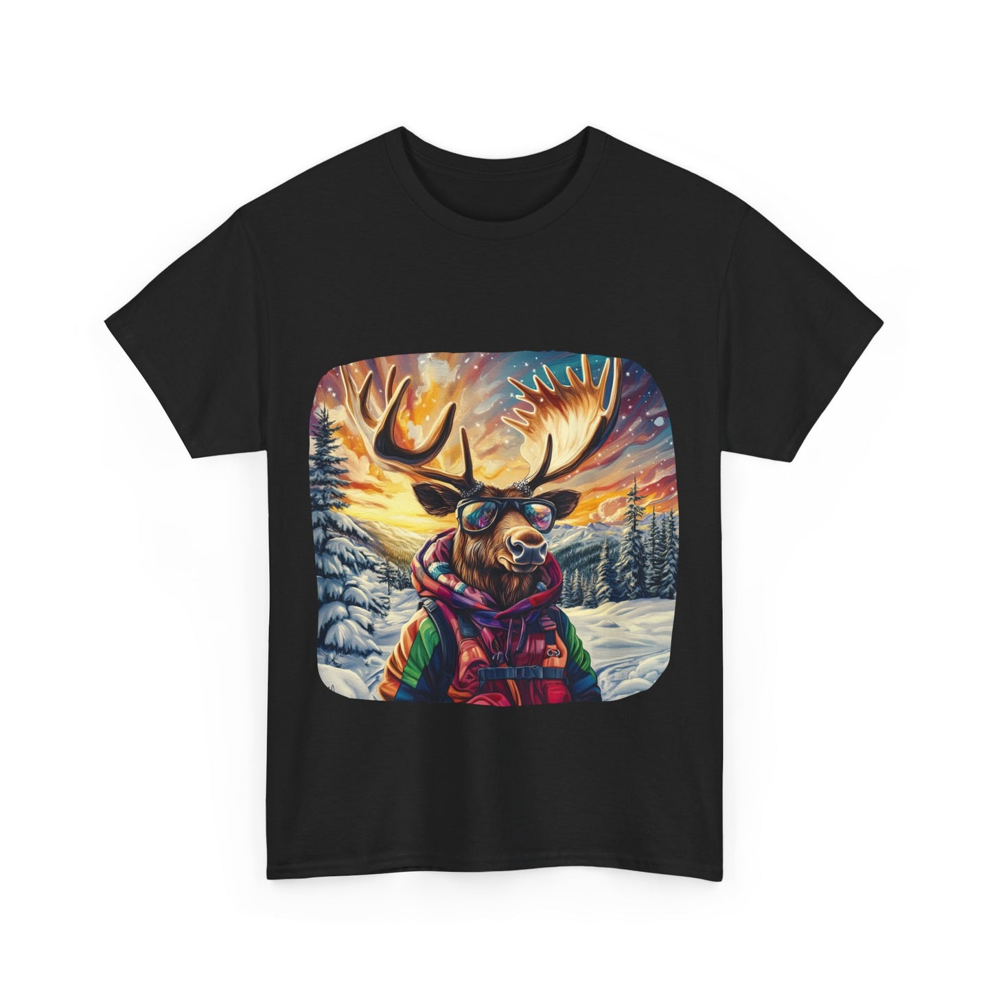 Maker Moose (Ver 2), Hippy Hippie, Boho Moose Vermont Moose - Moose Lover Unisex Heavy Cotton Tee T-Shirt