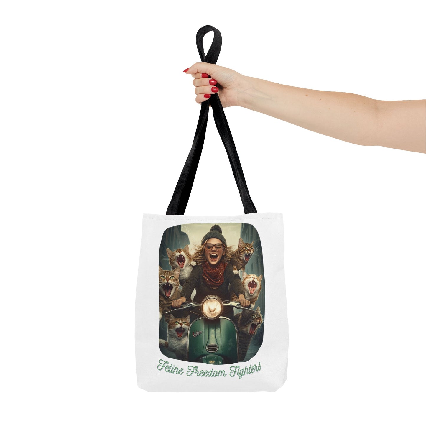 "Feline Freedom Fighters" Childless Cat Lady Tote Bag - Childless Cat Lady Tote Bag (AOP)