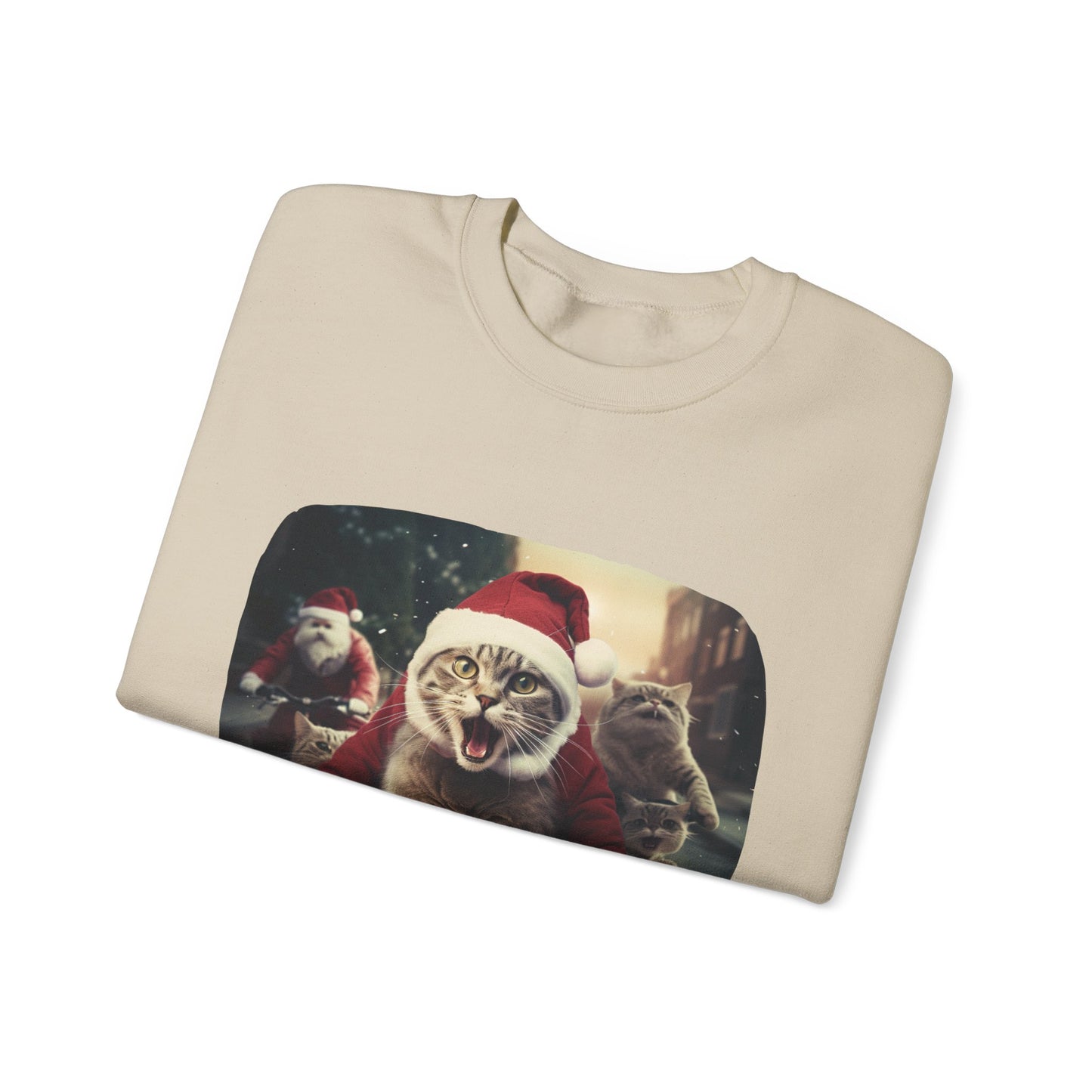 Fun Cat Dad, #1 Christmas Cat, Cat Lovers Gift, Kitty Cat Christmas Shirt Mens Unisex Size Sweatshirt Sweat Shirt,  Many Colors