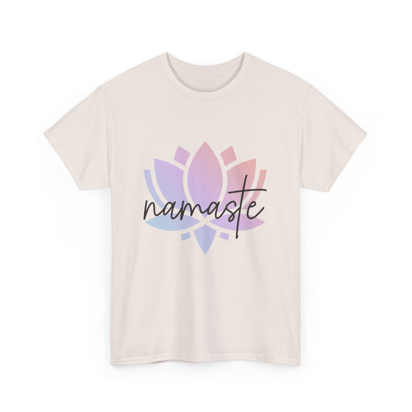 Namaste with Colorful Lotus Flower Tee shirt, Graphic Tees, Yoga Wear, Zen, Spiritual, Meditation Gifts Unisex Heavy Cotton  Graphic Tee T-Shirt