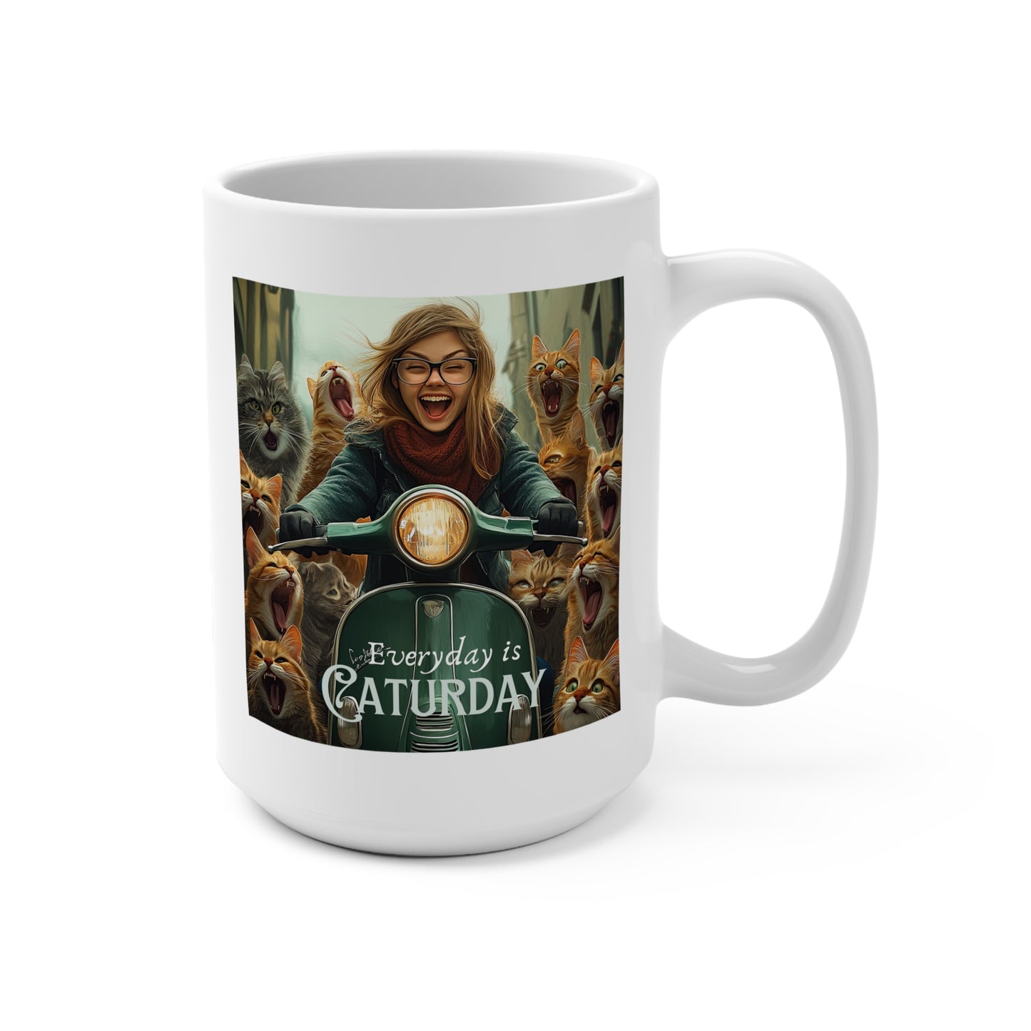 Everyday is Caturday - Childless Cat Lady Mug -  Say NO to Ignorance - Mug 15oz