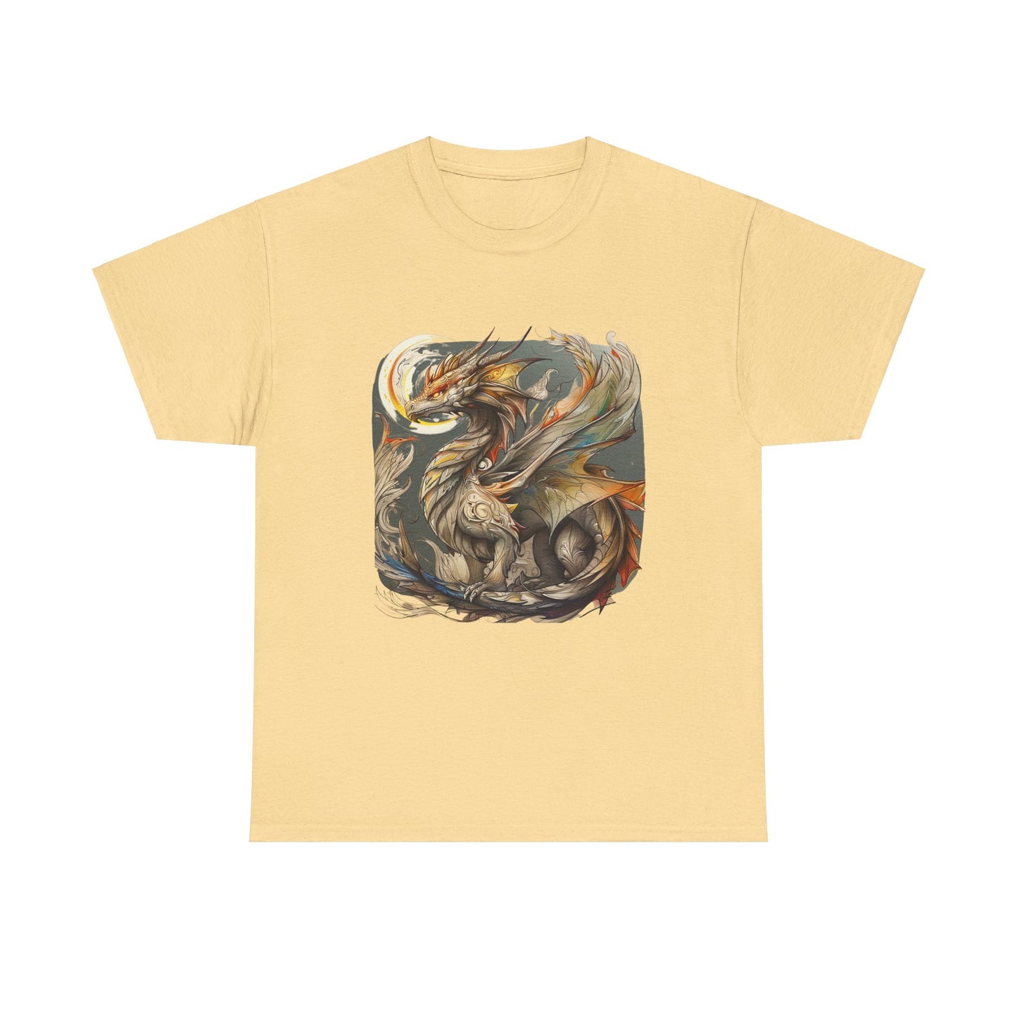 Stoney Gray Ancient Dragon Graphic Tee - Dragon T-shirt -  Dragon Lovers Unisex Heavy Cotton Tee T-Shirt