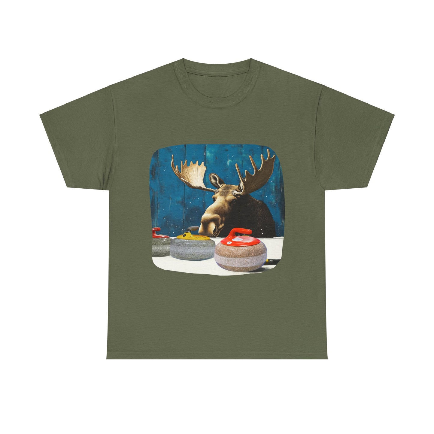 Moose Curling Champion - Moose Lover Unisex Heavy Cotton Tee T-Shirt