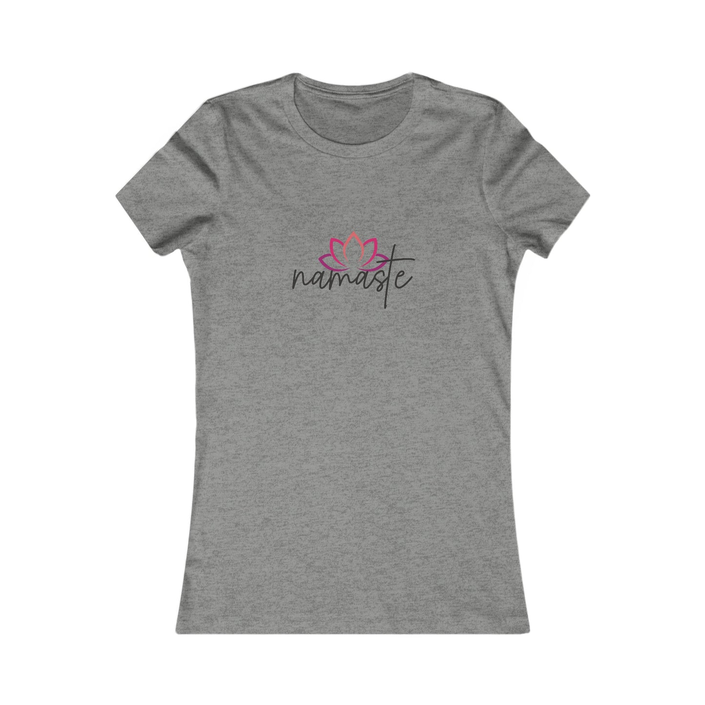 Namaste with Cutout Lotus  Yoga Meditation Shirt, Yoga Tees, Yoga Graphic T-shirt, Ladies Cut Graphic Tees