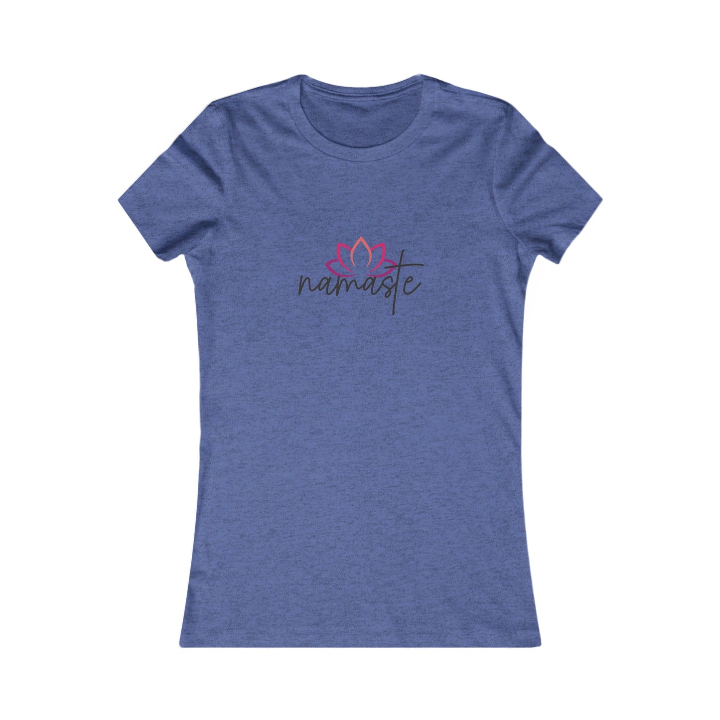 Namaste with Cutout Lotus  Yoga Meditation Shirt, Yoga Tees, Yoga Graphic T-shirt, Ladies Cut Graphic Tees