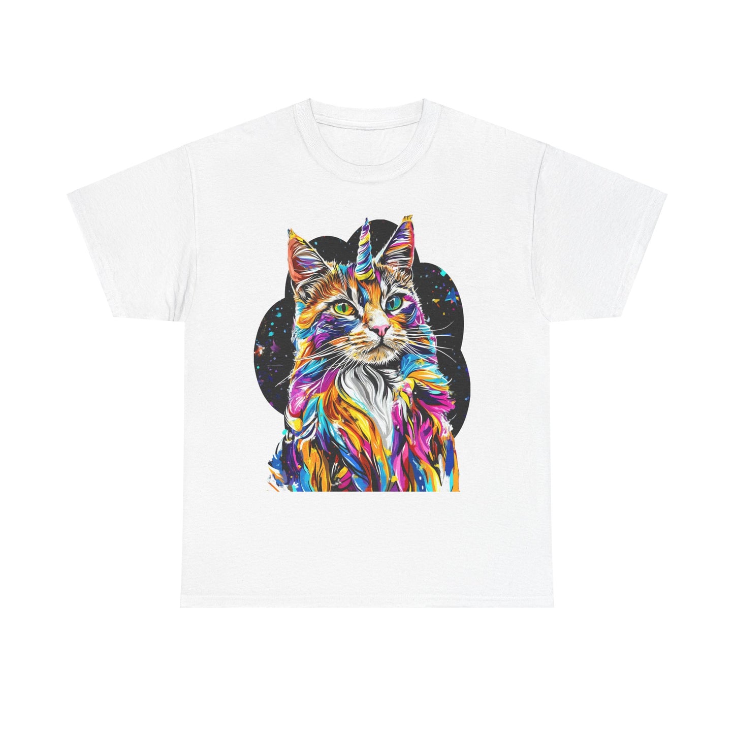 Very Serious Unicorn Cat Graphic Tee -  Cat Unicorn Mythical Creature Gift Unisex Heavy Cotton Tee T-Shirt