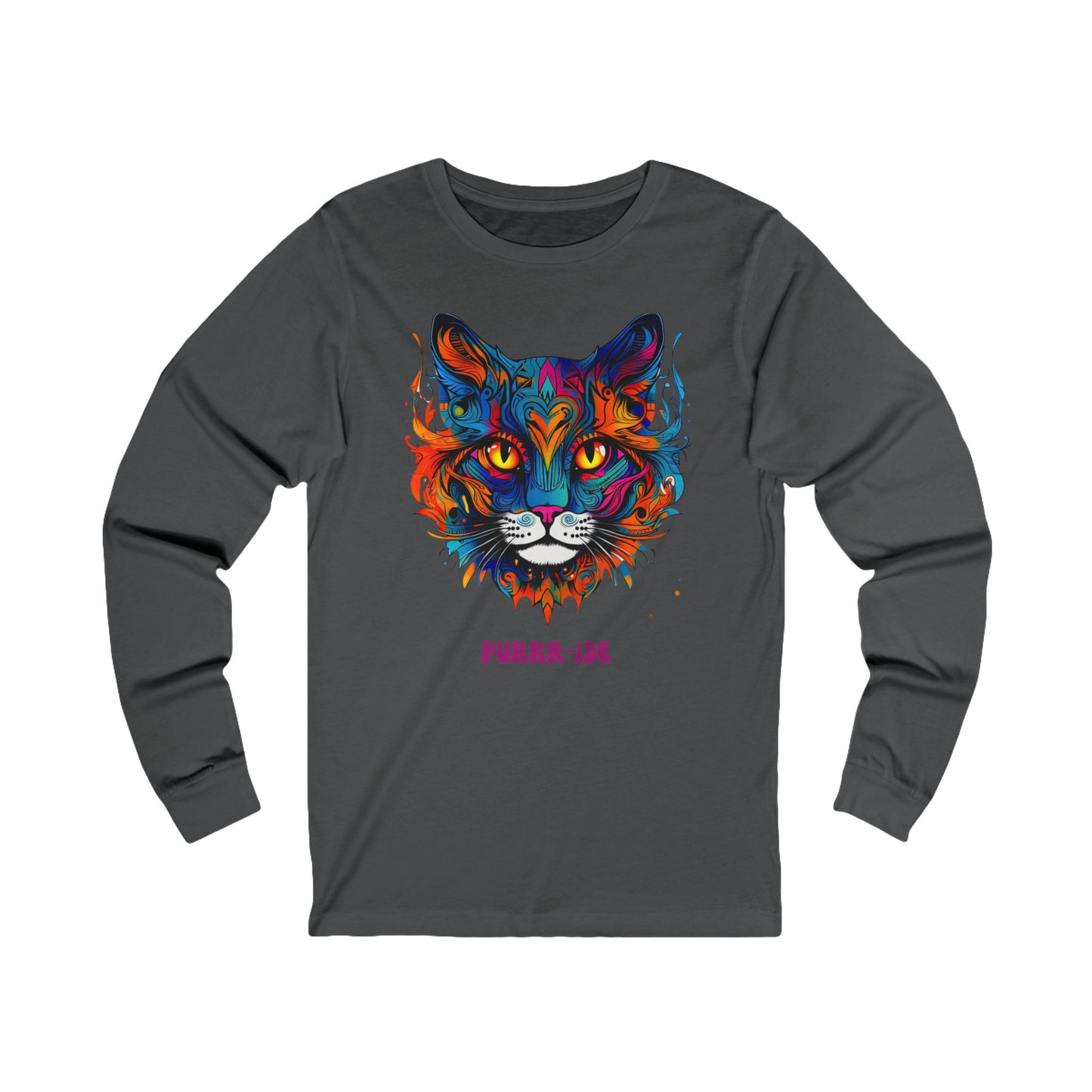 Pride Cats - Purr- ide Cat Shirt  Cat Lover's Pride Colors Christmas Gift  Unisex Jersey Long Sleeve Tee Shirt, T-Shirt, Exotic Cat