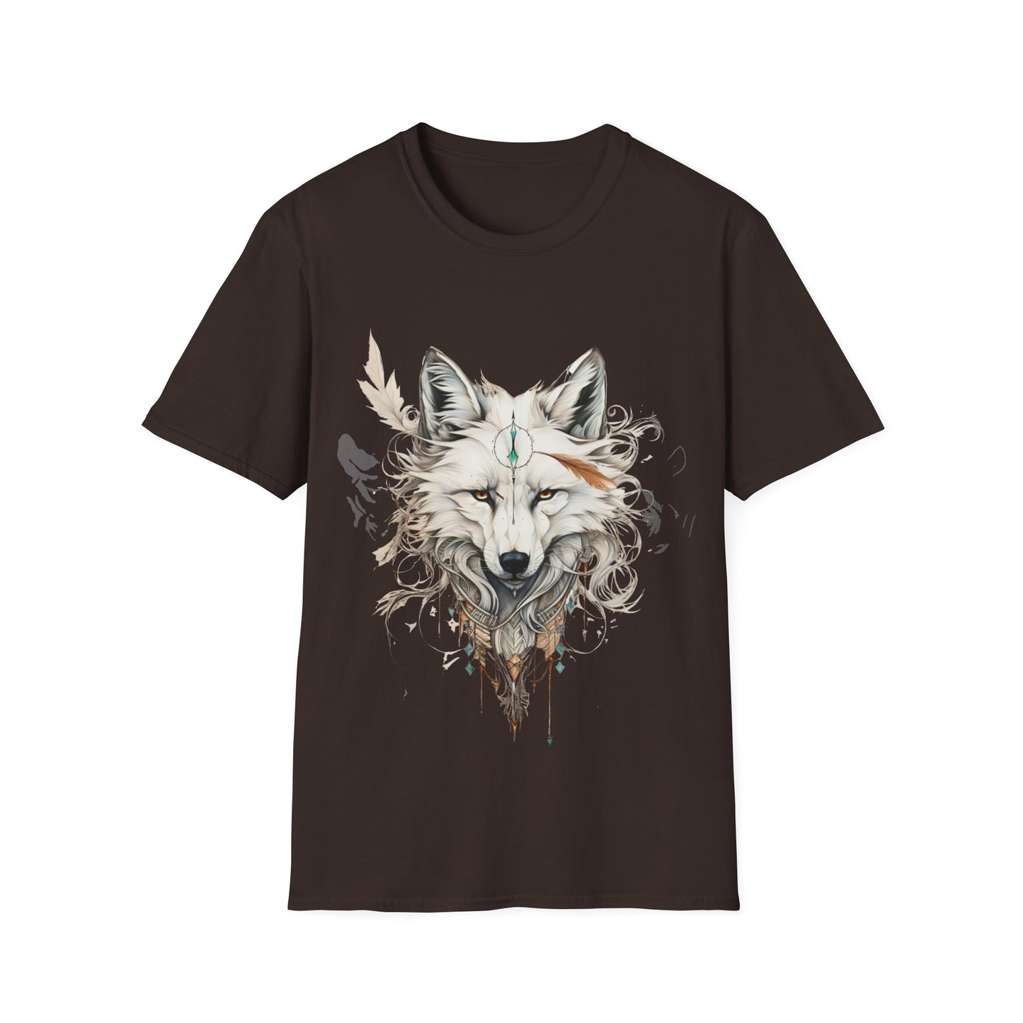 White Snow Fox Shirt, Fox Lover's Gift,  Unisex Tee Shirt, T-Shirt Fox Totem Spirit Medicine Softstyle T-Shirt Tee Teeshirt White Fox