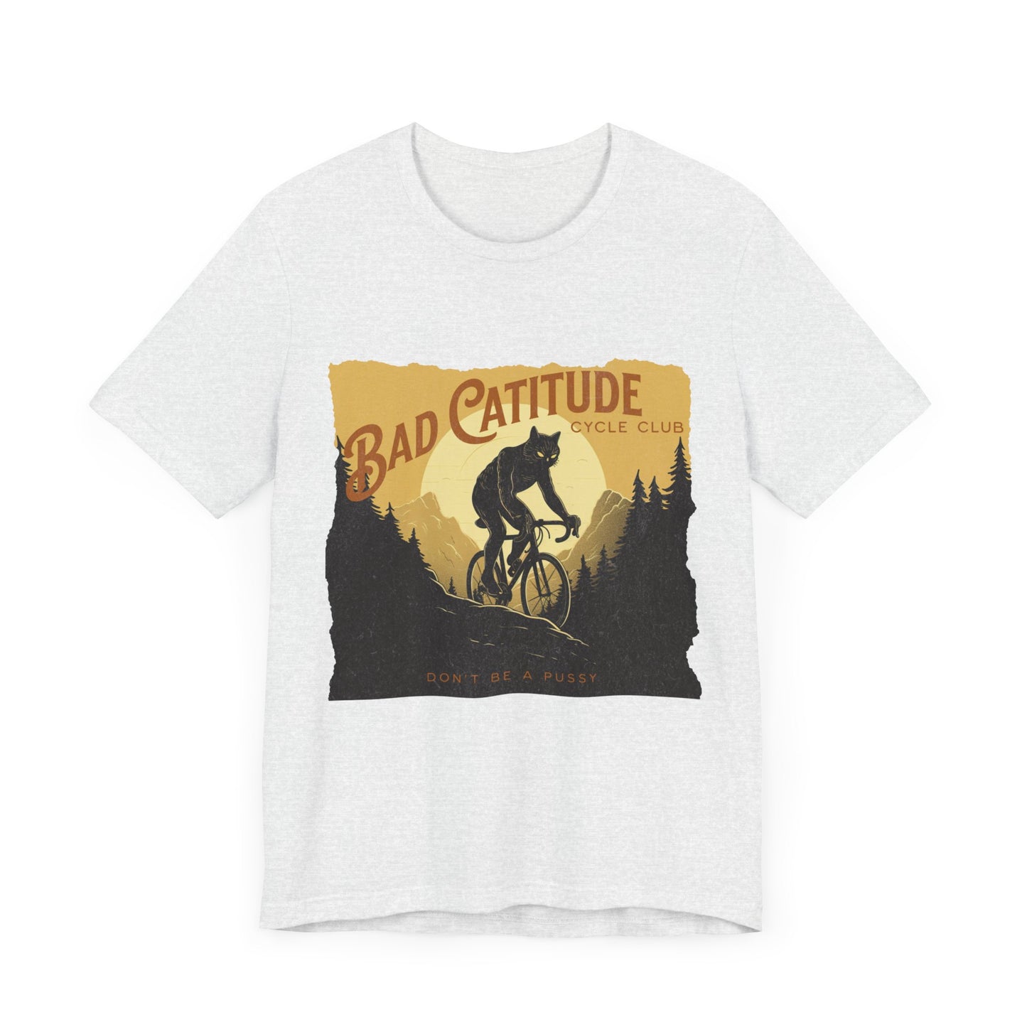 Bad Catitudes Cats Cycling T-Shirt, Unisex Jersey Short Sleeve Tee