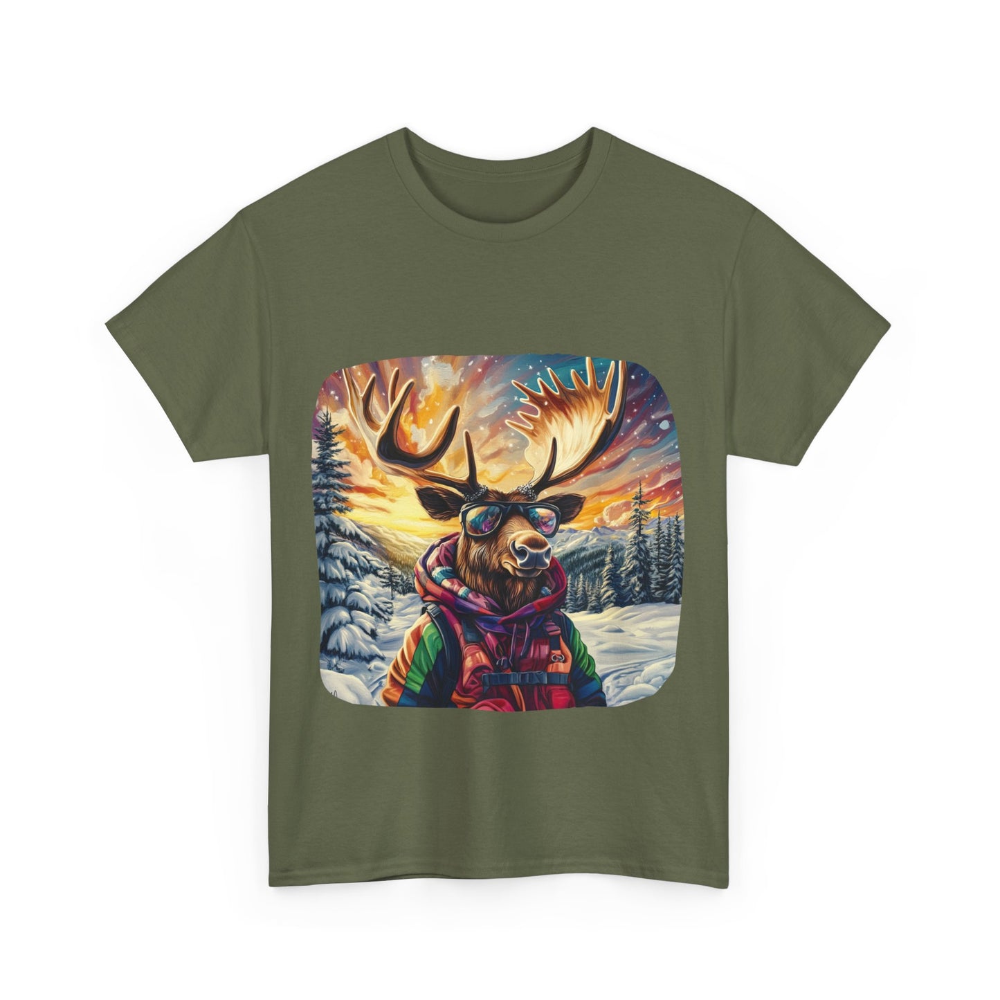Maker Moose (Ver 2), Hippy Hippie, Boho Moose Vermont Moose - Moose Lover Unisex Heavy Cotton Tee T-Shirt