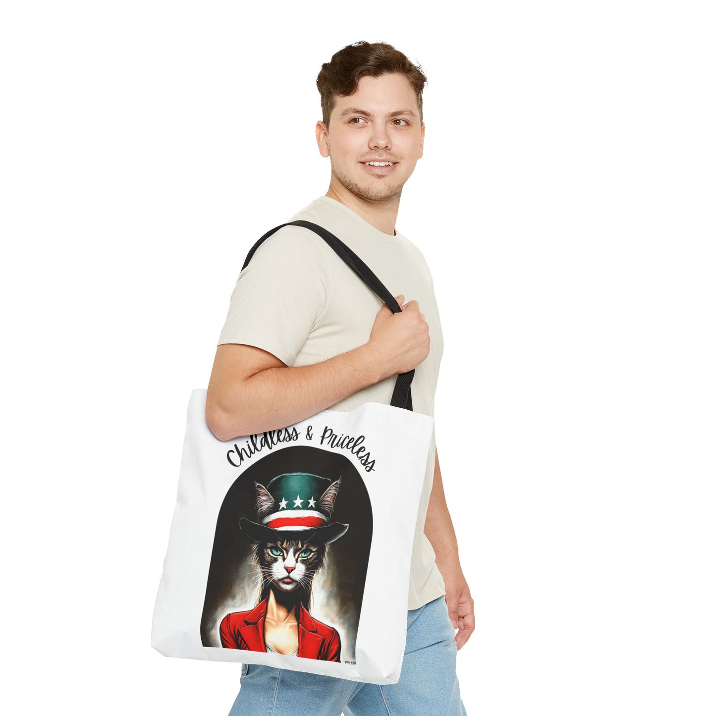 Childless and Priceless. Proud Cat, Childless Cat Lady Tote Bag (AOP)