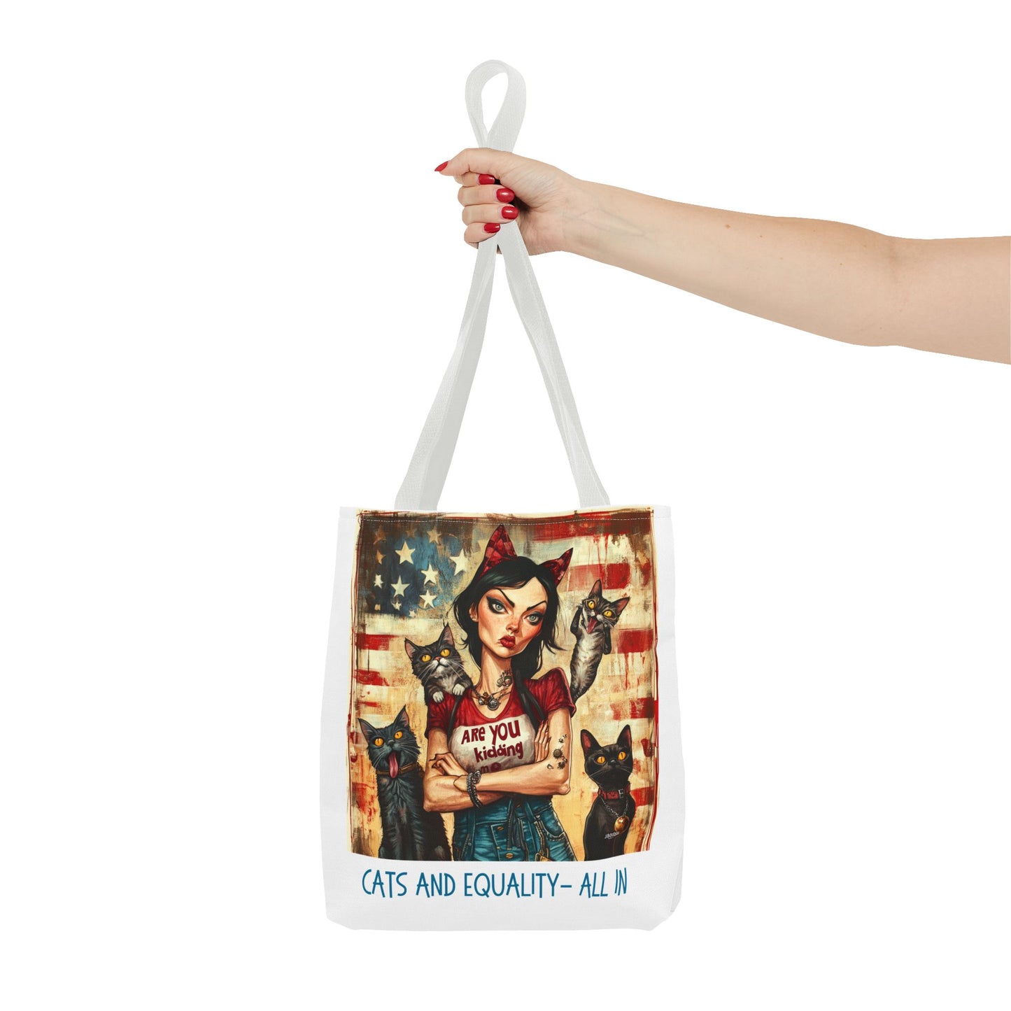 Childless Cat Lady "Cats & Equality - All In" Childless Cat Lady Tote Bag (AOP)