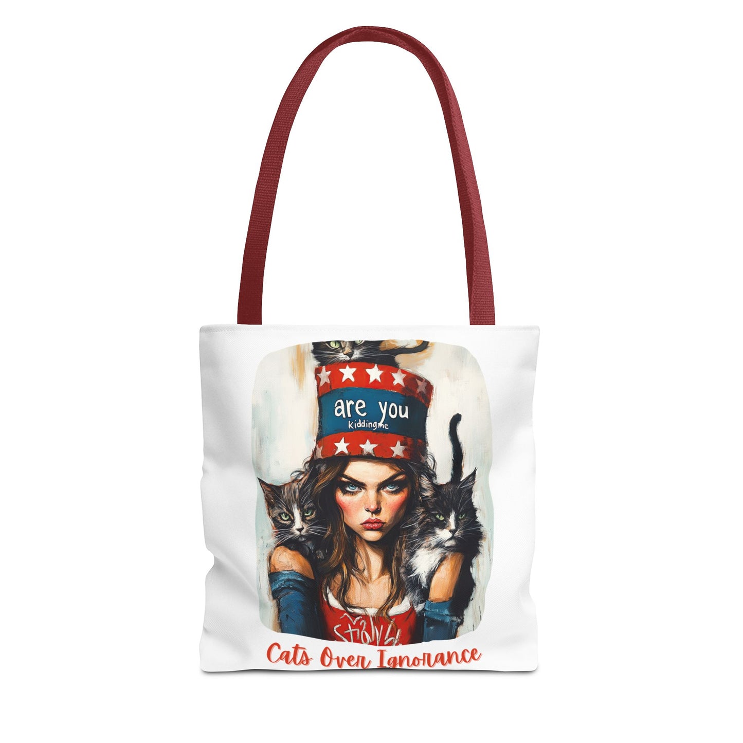 "Cats Over Ignorance"  Childless Cat Lady Tote Bag (AOP)