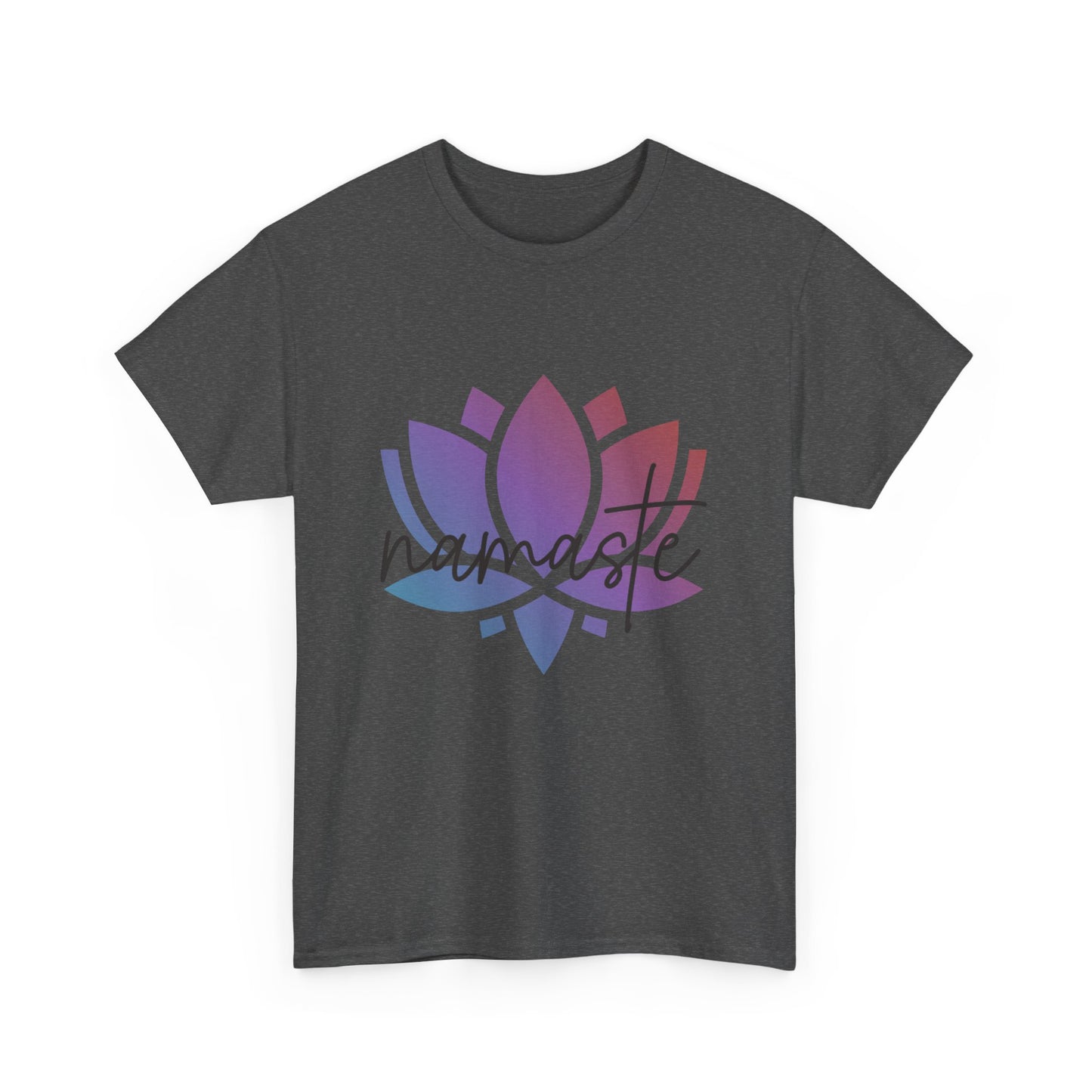 Namaste with Colorful Lotus Flower Tee shirt, Graphic Tees, Yoga Wear, Zen, Spiritual, Meditation Gifts Unisex Heavy Cotton  Graphic Tee T-Shirt