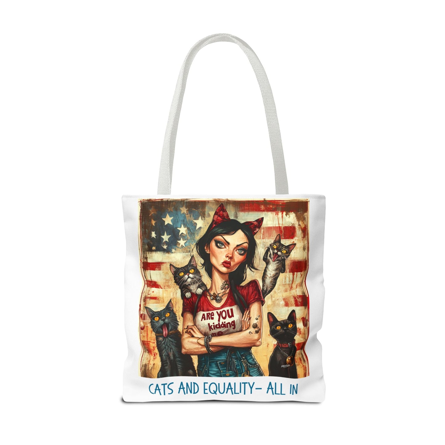 Childless Cat Lady "Cats & Equality - All In" Childless Cat Lady Tote Bag (AOP)