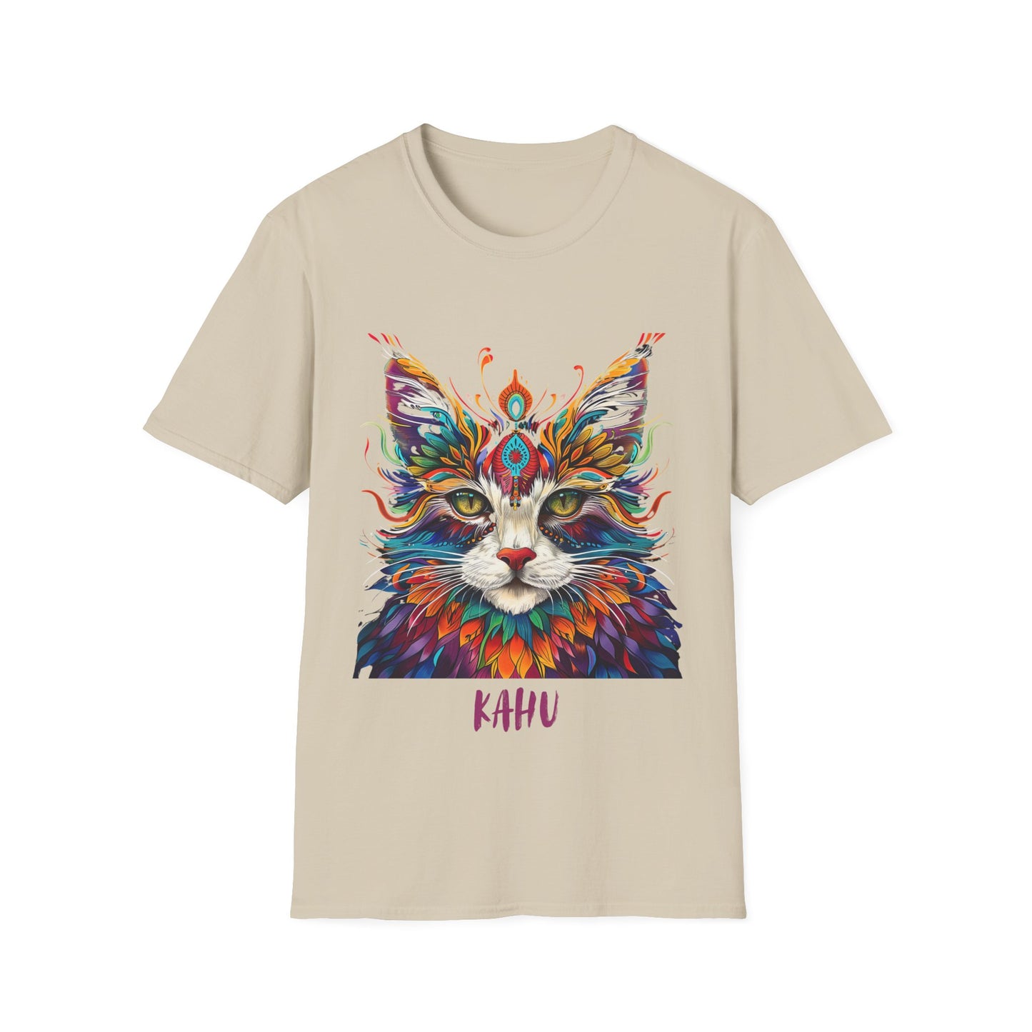 KAHU Cat Shirt, Special Cat Lover's Graphic Tee Graphic Unisex T- Shirt, T-Shirt Cat Lovers Gift  Softstyle T-Shirt Tee Teeshirt Stylized Cat