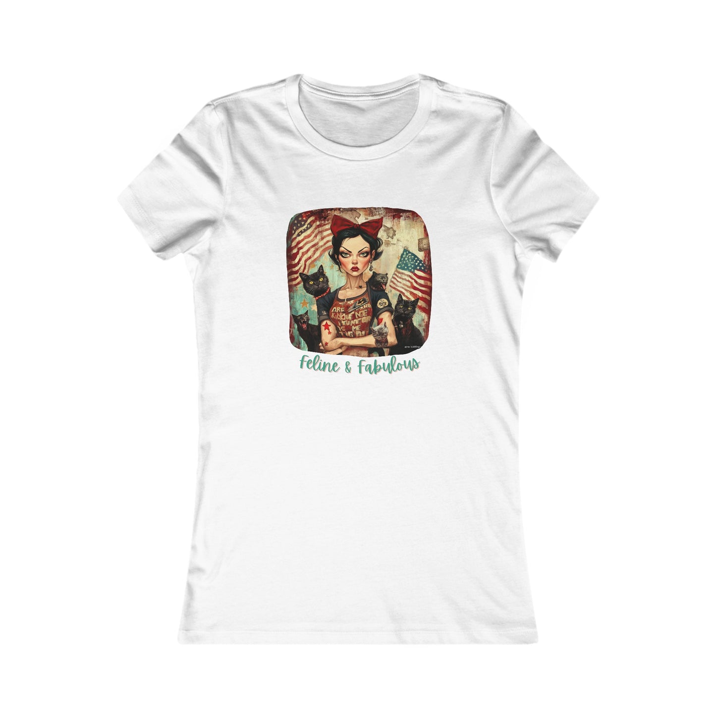 Childless Cat Lady Shirt - "Feline and Fabulous" - , Ladies Cut T's,