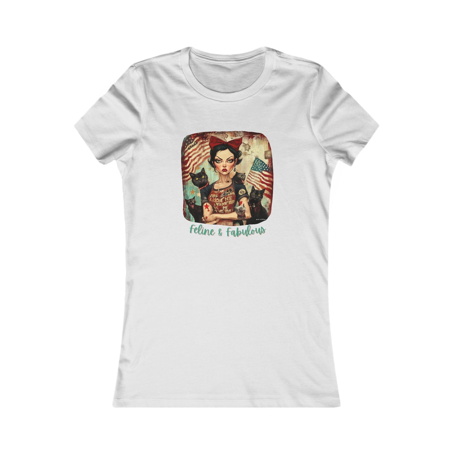 Childless Cat Lady Shirt - "Feline and Fabulous" - , Ladies Cut T's,